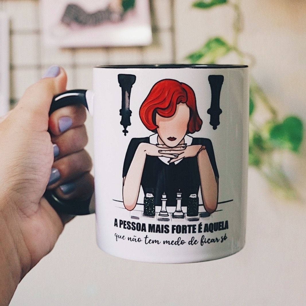 Caneca - O Gambito da Rainha: Xadrez - Laranja