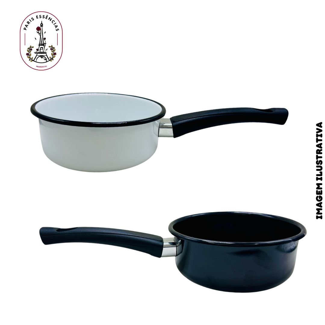 Panela De Leite Esmaltada FYUEROPA - 37oz Com Cabo De Madeira