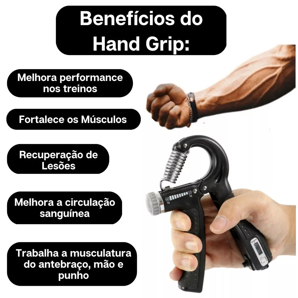 Hand Grip Ajustável até 60kg para fortalecimento de Mãos Punhos - A ...