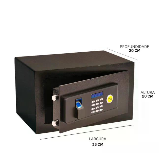 Cofre Digital Compact com Biometria e Senha Preto Yale - Top Fechadura ...