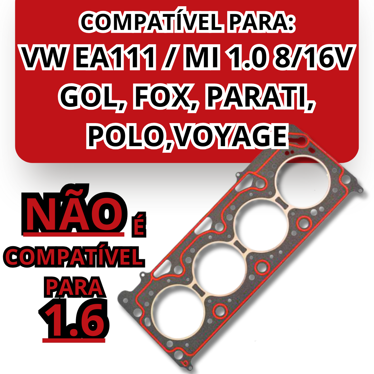 Junta Cabeçote Vw Ea111 Mi 1.0 8/16v Gol Fox Parati Polo Fibra Takao ...