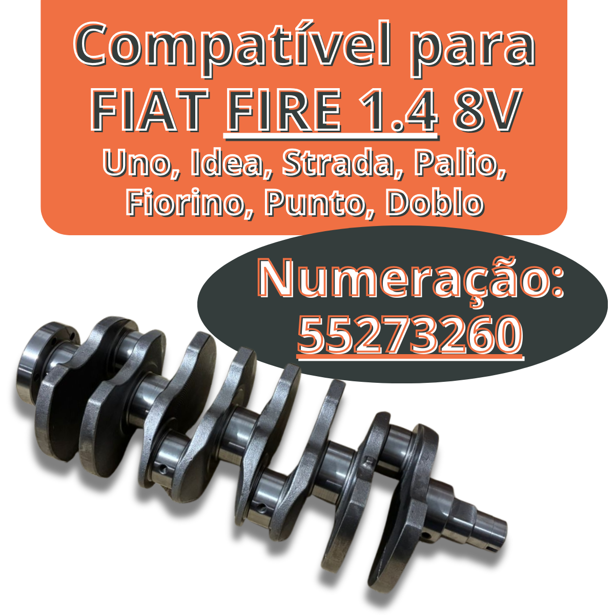 Virabrequim Fiat Fire 1.4 8v Uno Idea Strada Siena Punto Doblo Novo ...