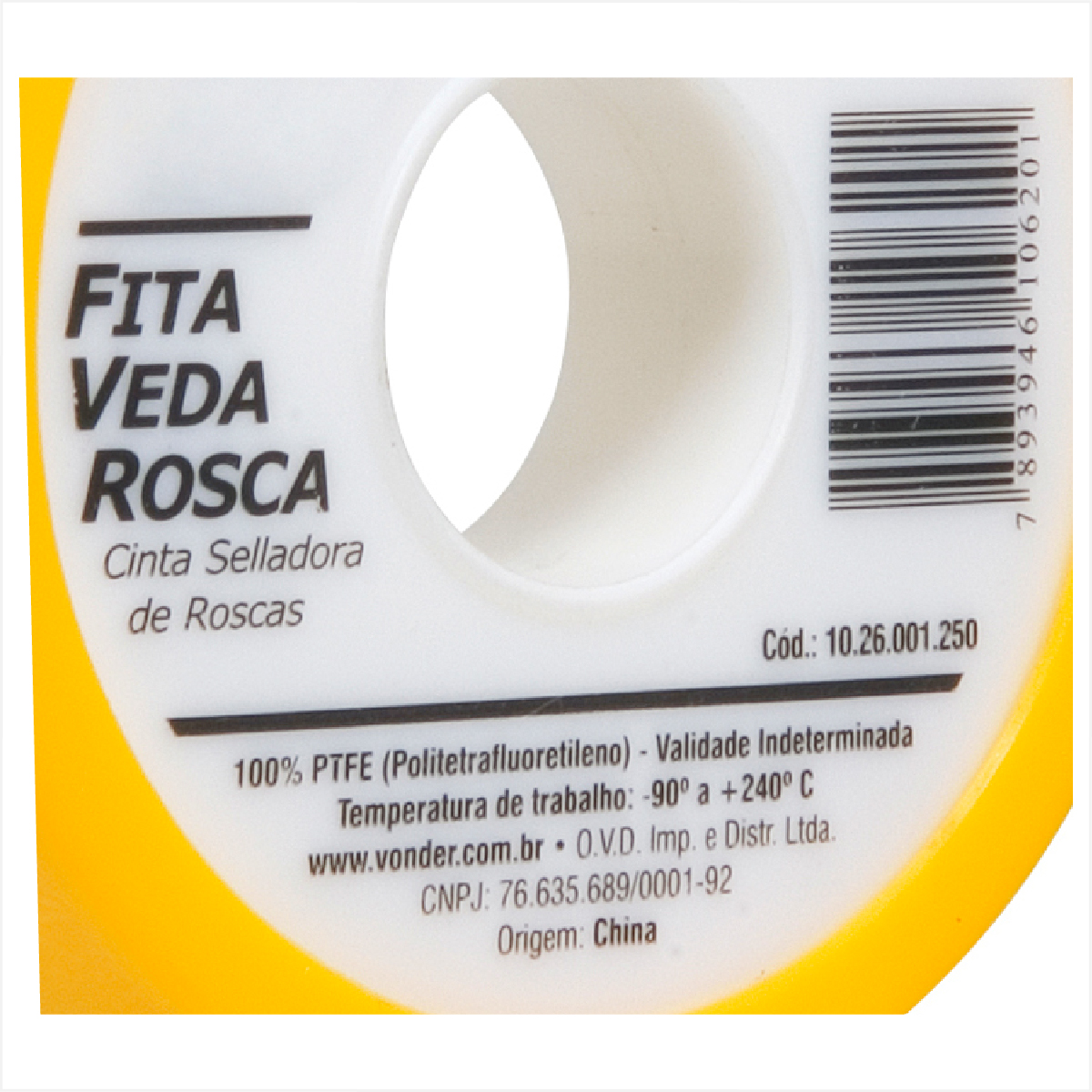 Fita veda-rosca 18 mm x 50 m - Vonder - Fercosa ferramentas
