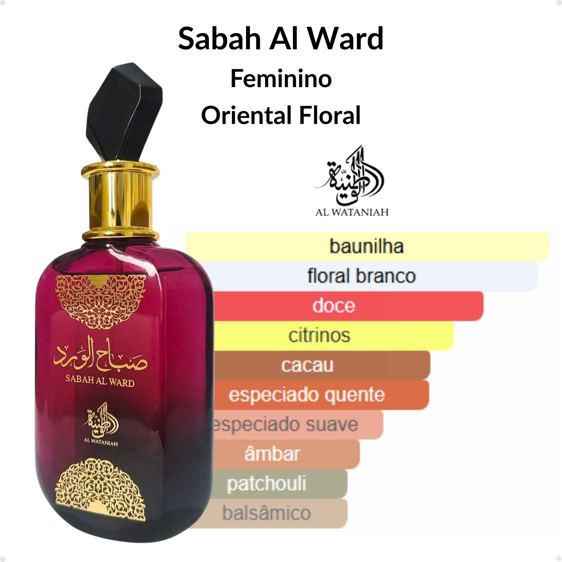 Perfume Arabe Sabah Al Ward EDP 100ml Feminino. Maravilhoso