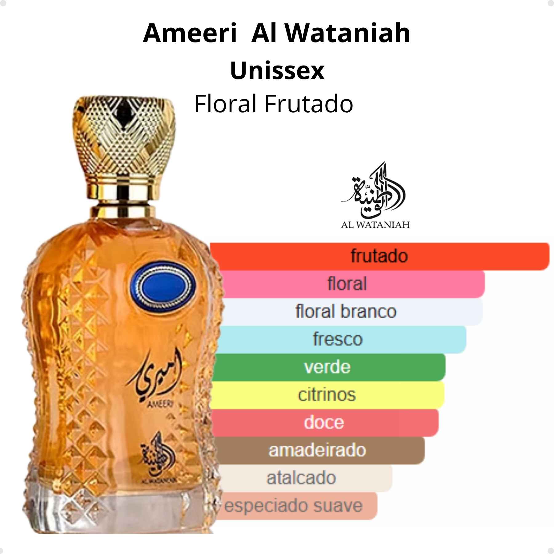 *Al Wataniah Ameeri メンズ香水 Perfume Arabe Al Wataniah Ameeri EDP 100ml Unissex Original