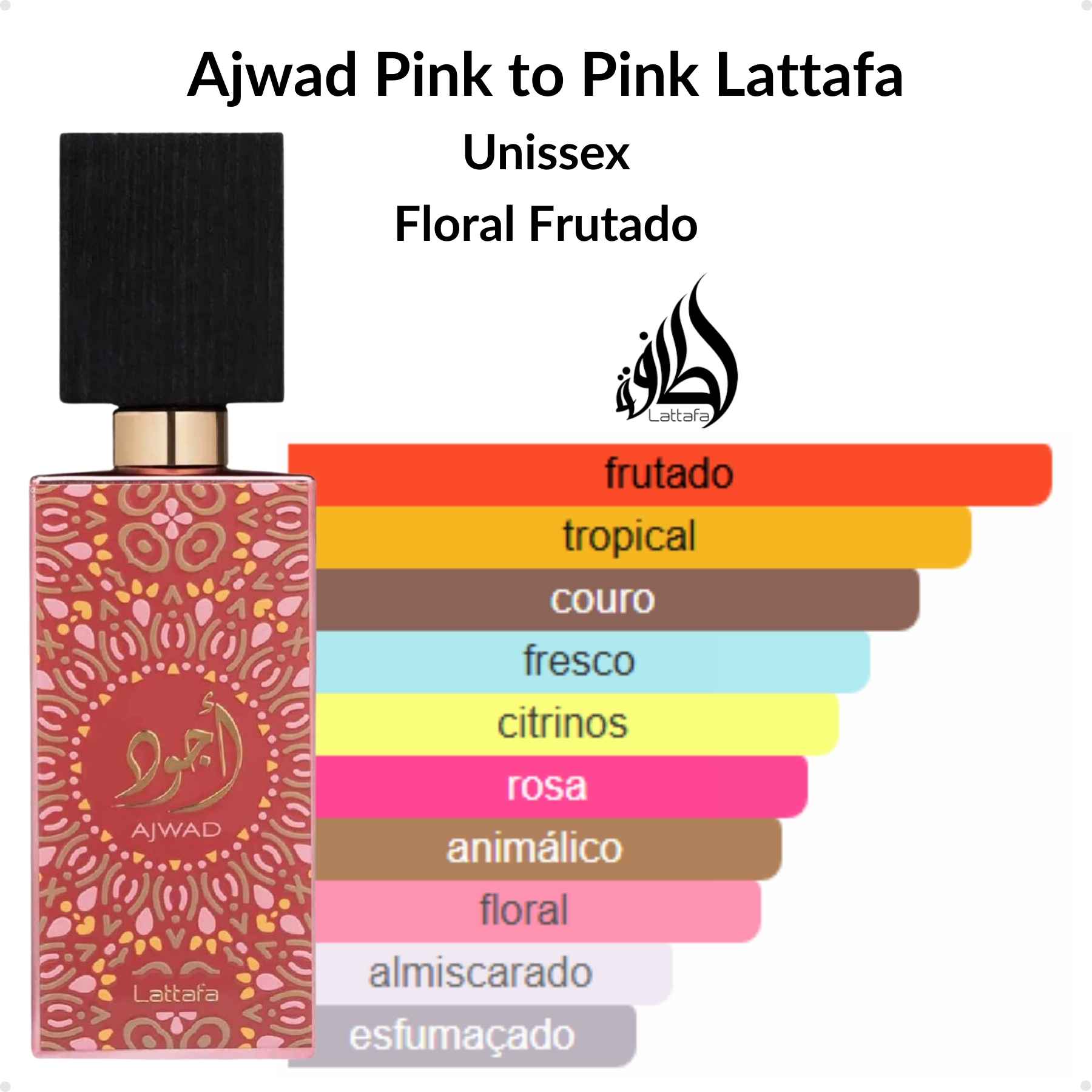 Perfume Arabe Lattafa Ajwad Pink To Pink 60ml EDP Unissex - Brand