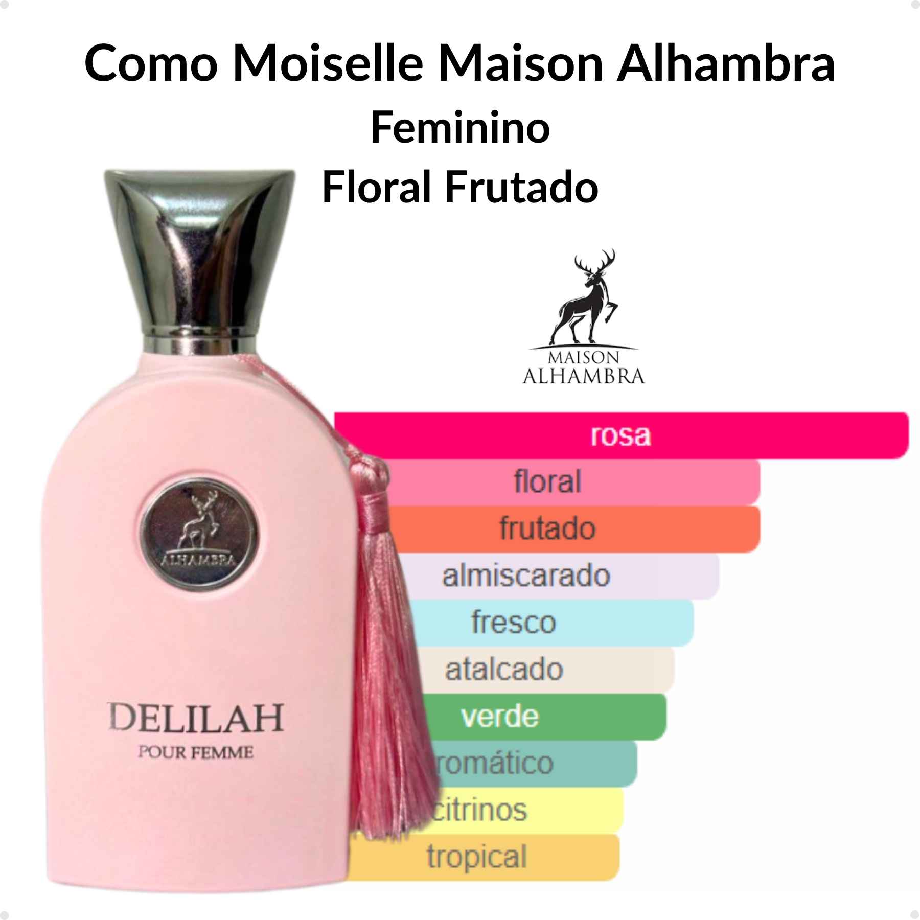 Perfume Arabe Maison Alhambra Delilah EDP 100ml Feminino Original