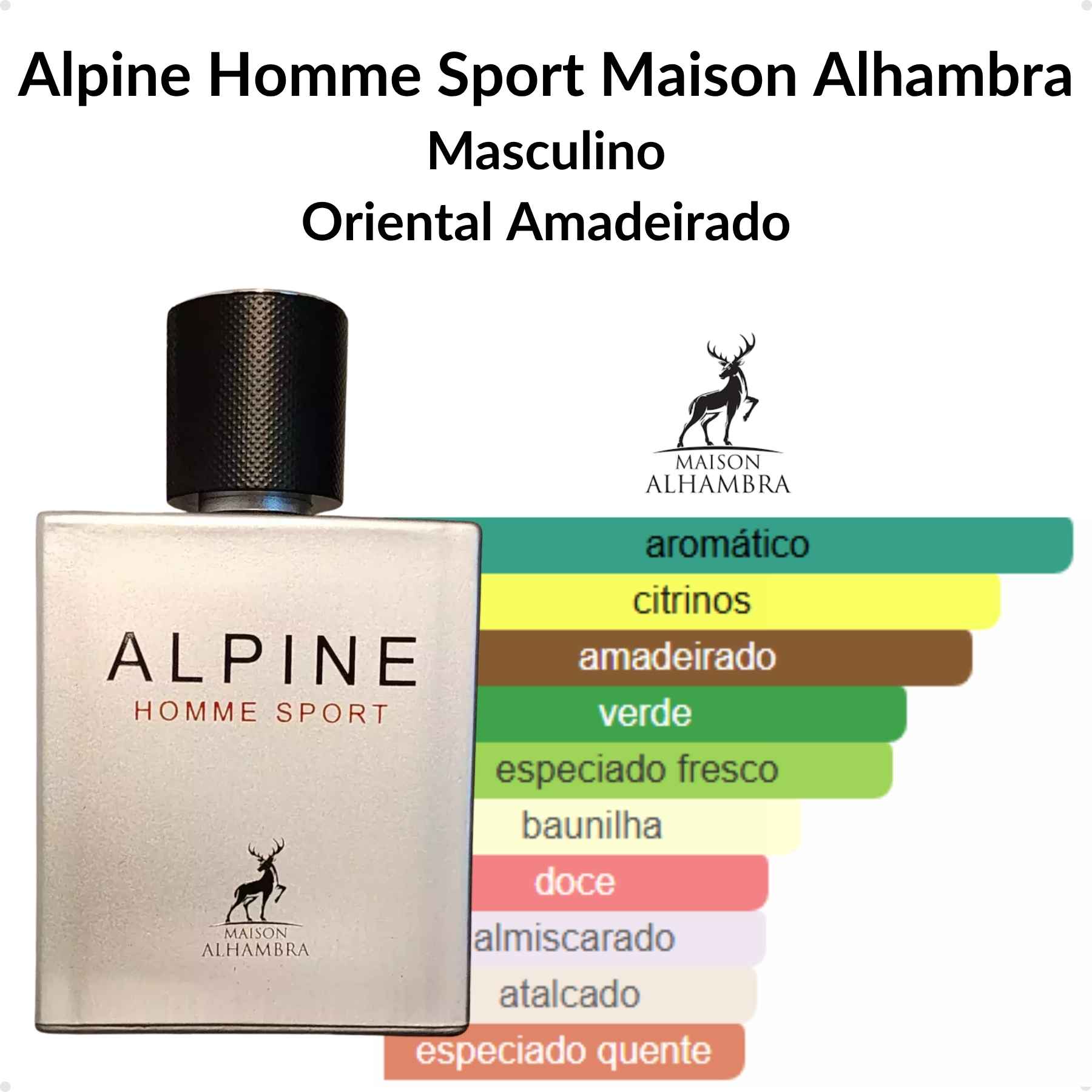 Perfume Arabe Masculino Maison Alhambra Alpine EDP 100ml - Brand Collection