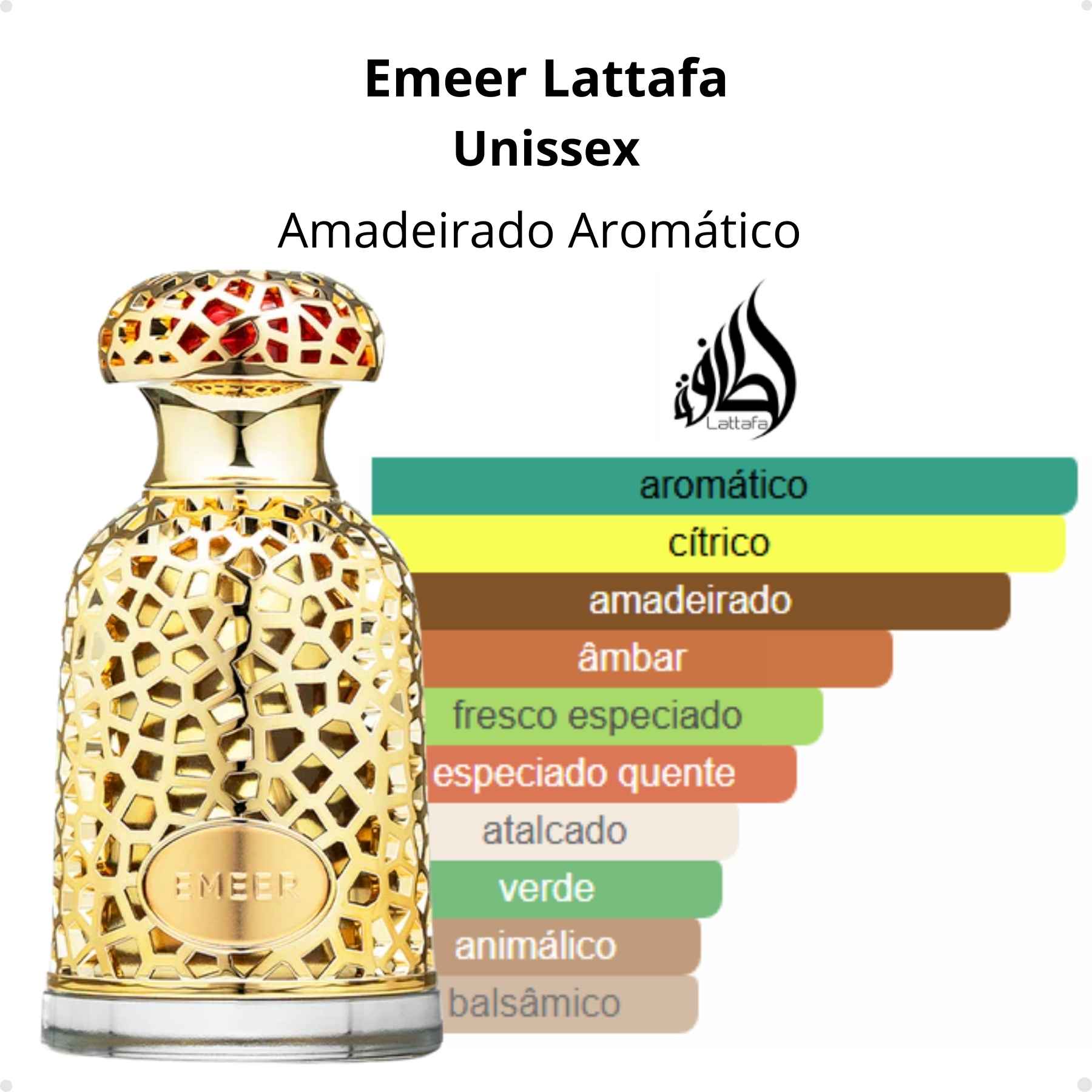 Perfume Arabe Lattafa Emeer EDP 100ml - Perfume Árabe Com Led