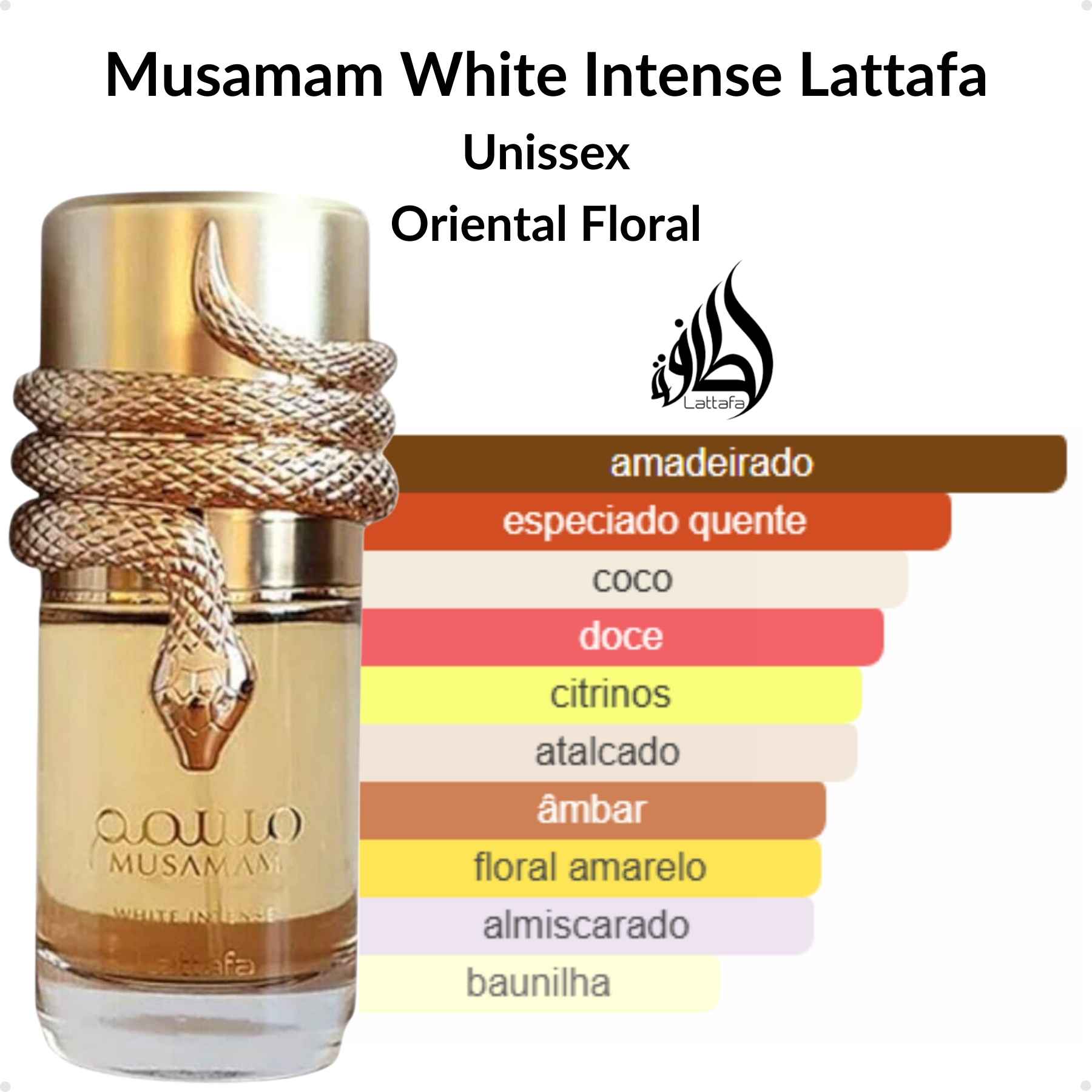 Perfume Arabe Masculino Lattafa Musamam White Intense EDP 100ml