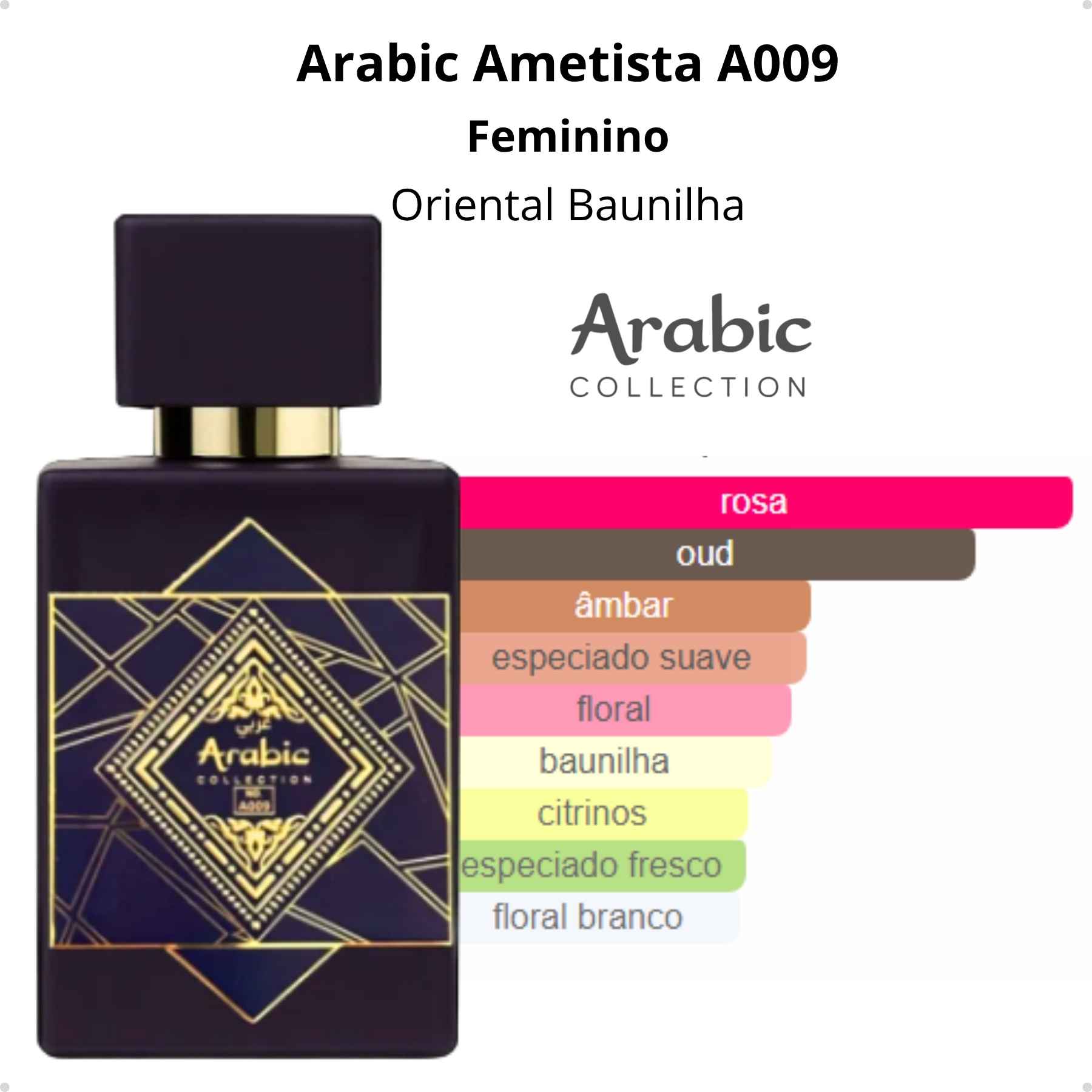 Perfume Arabic Ametista A009 - Feminino 25ml - Brand Collection