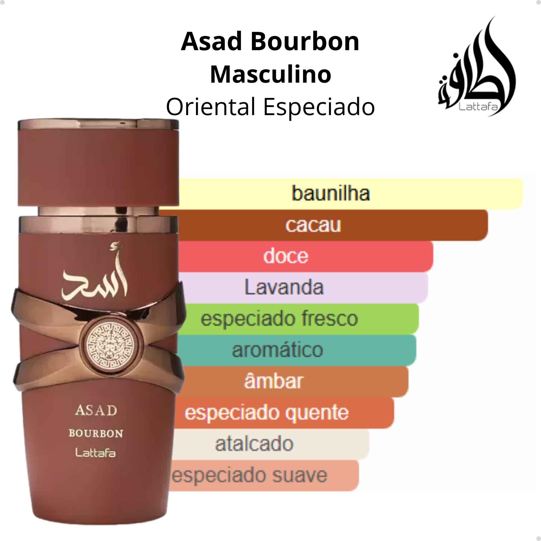 Perfume Arabe Masculino Lattafa Asad Bourbon EDP 100ml - Brand