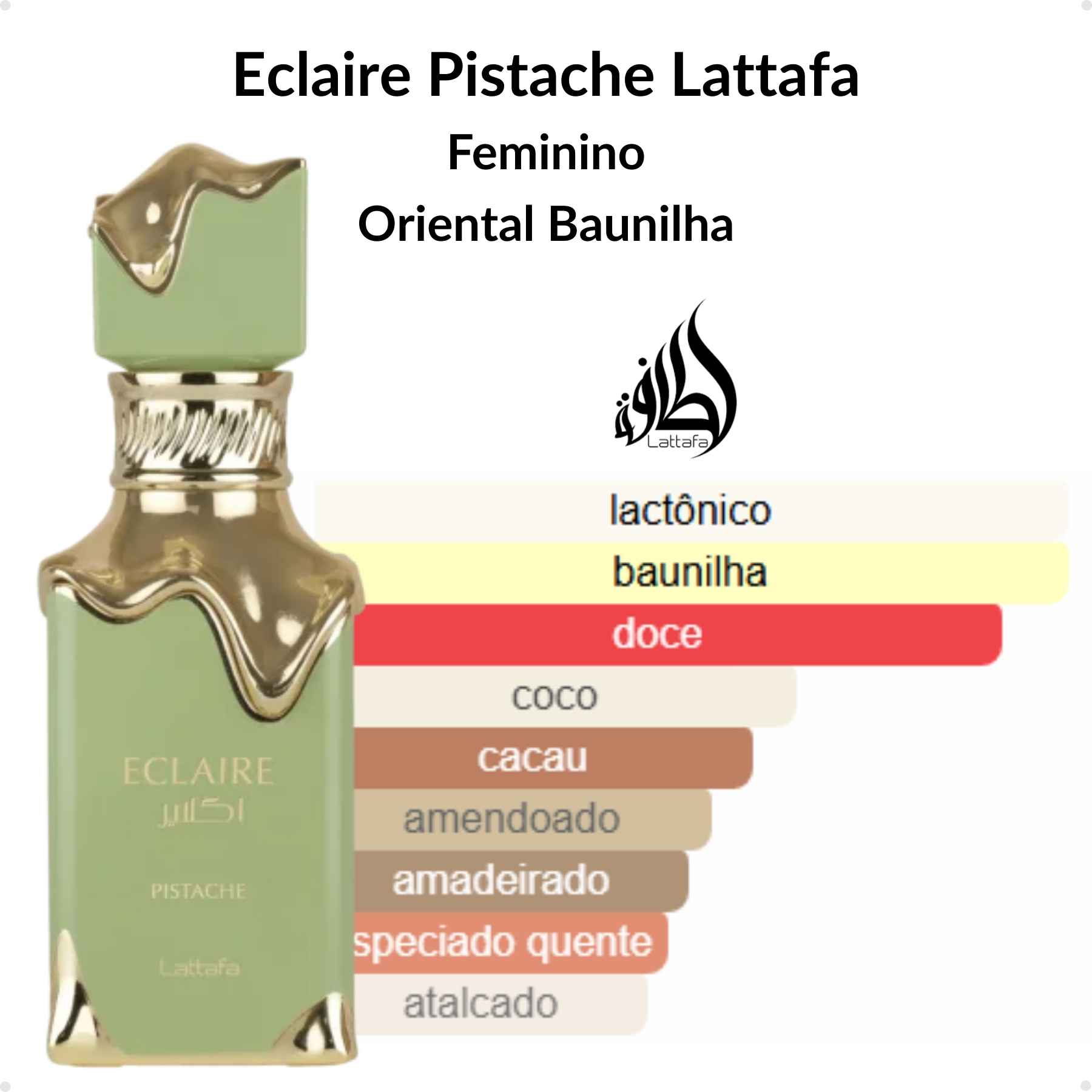 Perfume Arabe Lattafa Eclaire Pistache EDP 100ml Unissex - Brand