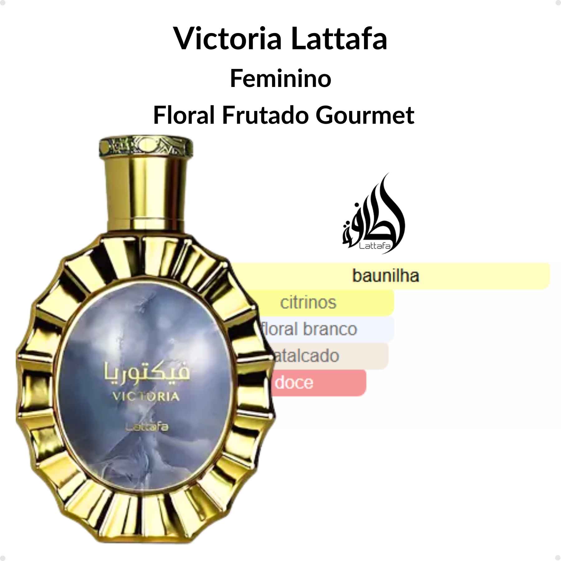 Perfume Árabe Lattafa Victoria EDP 100ml Feminino - Brand Collection