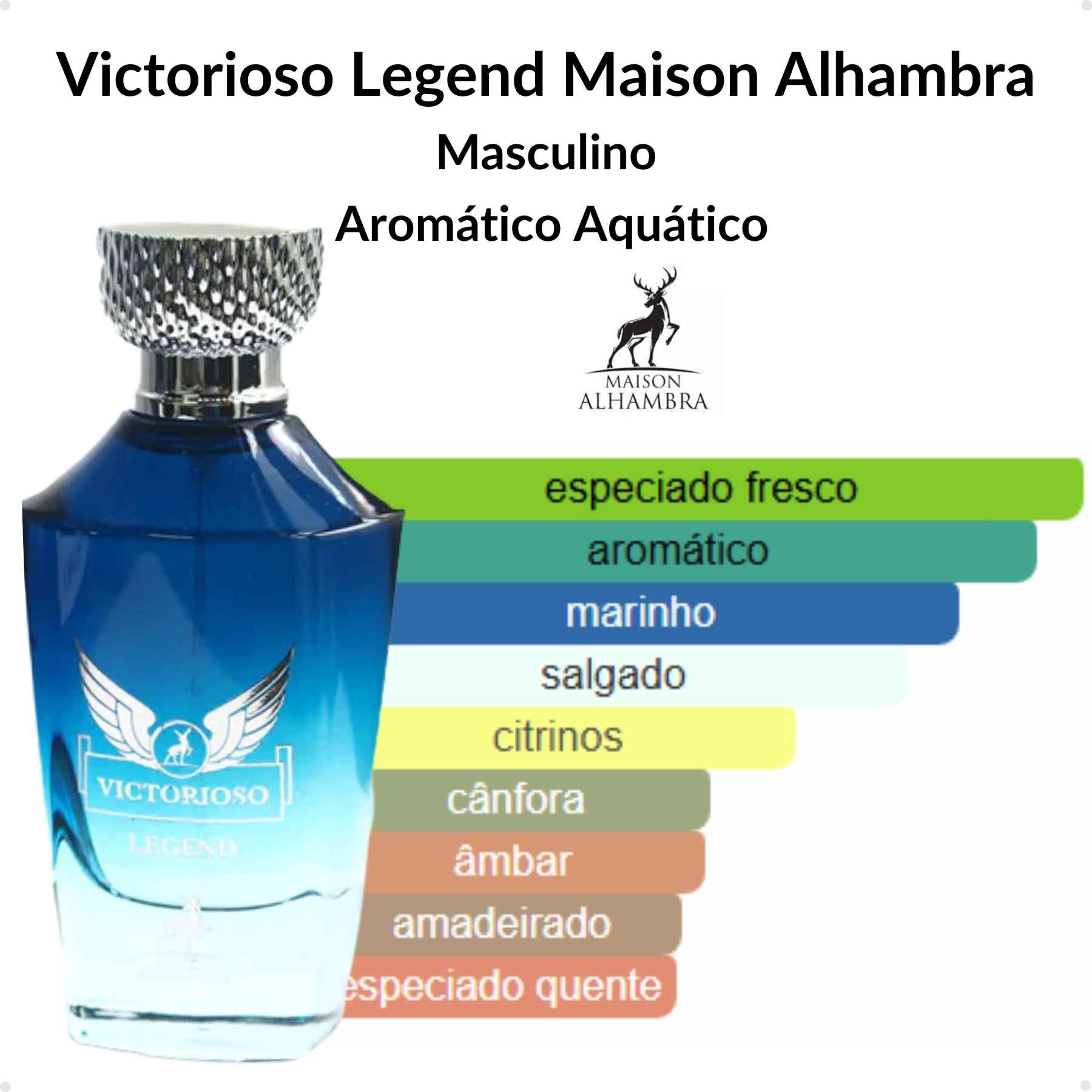 Perfume Arabe Masculino Maison Alhambra Victorioso Legend EDP