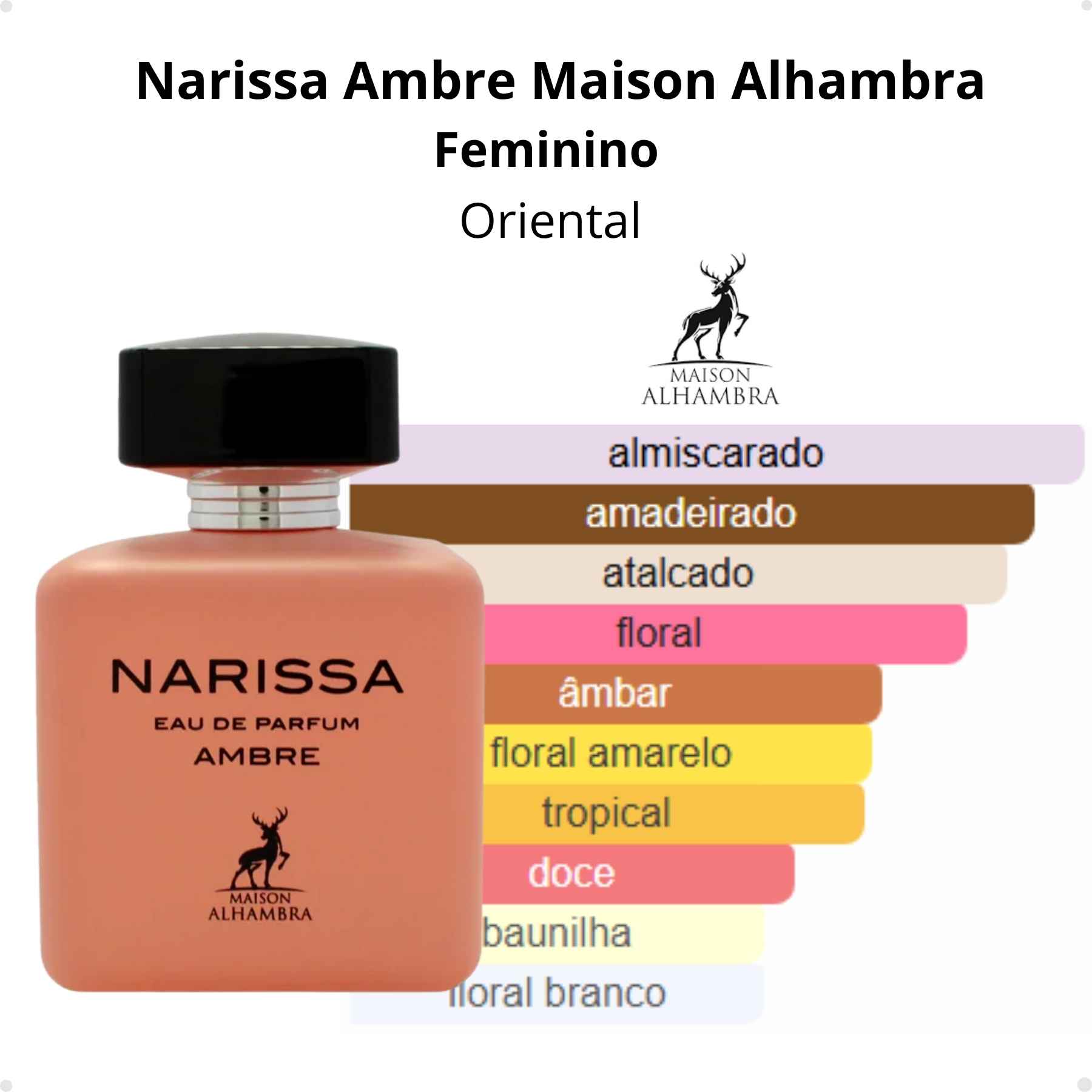 Perfume Arabe Maison Alhambra Narissa Amber Feminino EDP 100ml