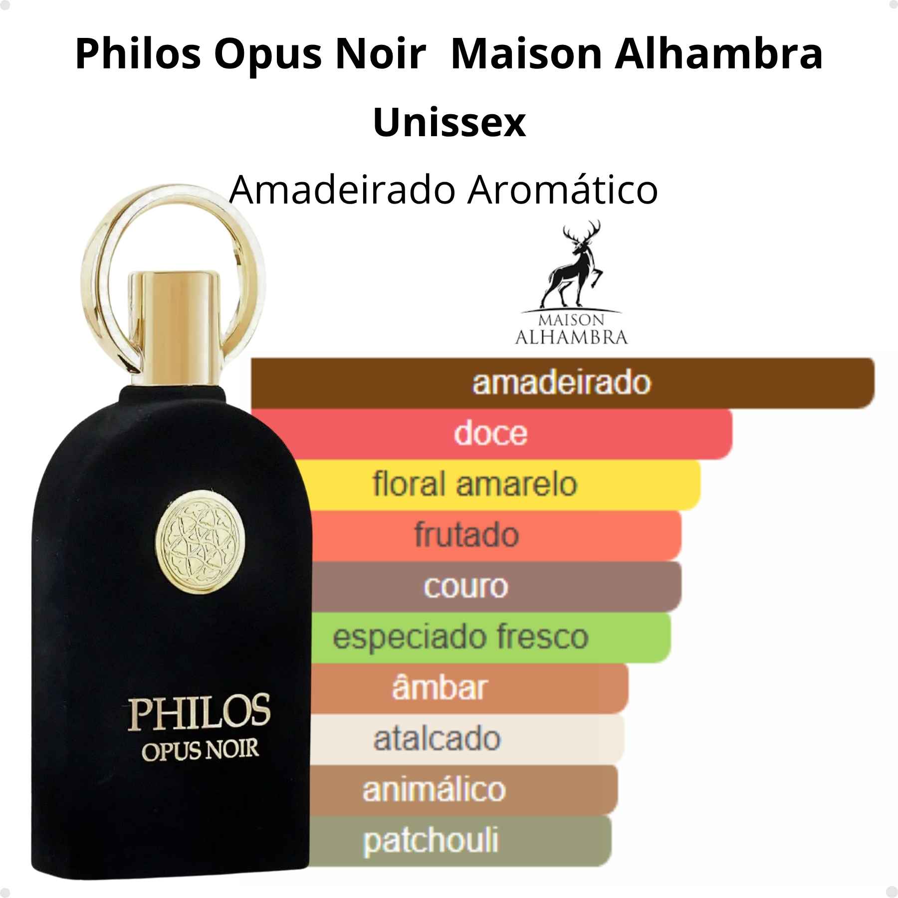 Perfume Arabe Maison Alhambra Philos Opus Noir Unissex EDP 100ml