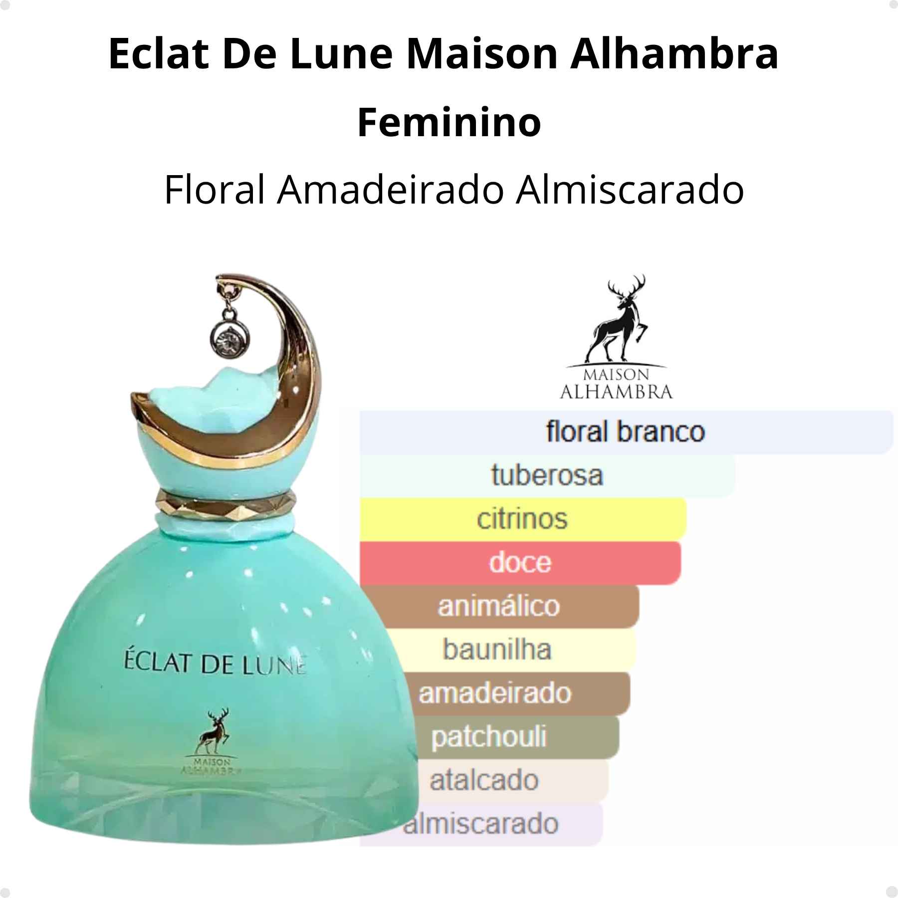Perfume Arabe Maison Alhambra Eclat De Lune Feminino EDP 100ml