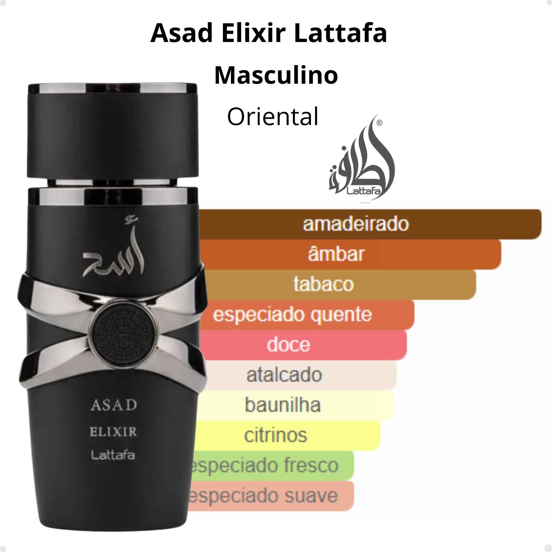 Perfume Arabe Lattafa Asad Elixir Masculino EDP 100ml - Brand