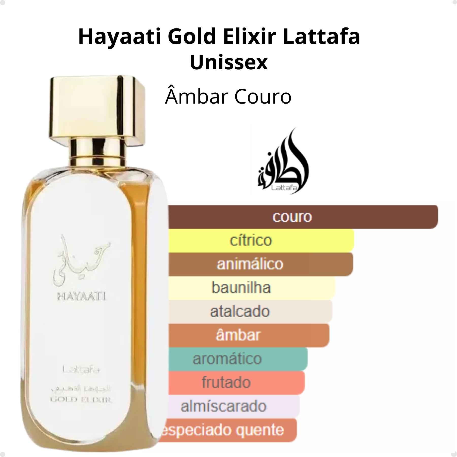 Perfume Arabe Hayaati Gold Elixir Lattafa Unissex EDP 100ml