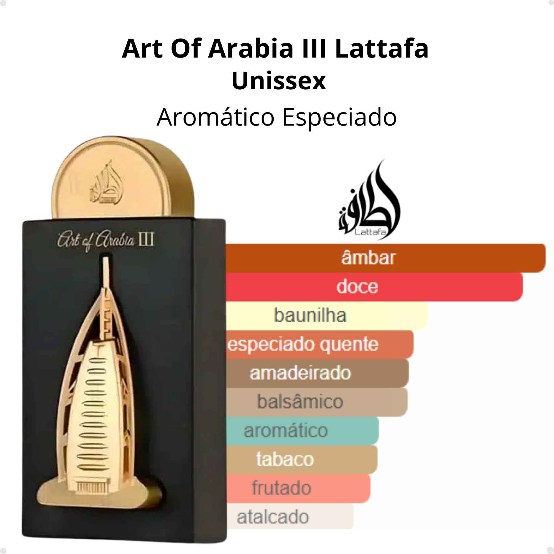 Perfume Arabe Art of Arabia III Lattafa Unissex EDP 100ml - Brand