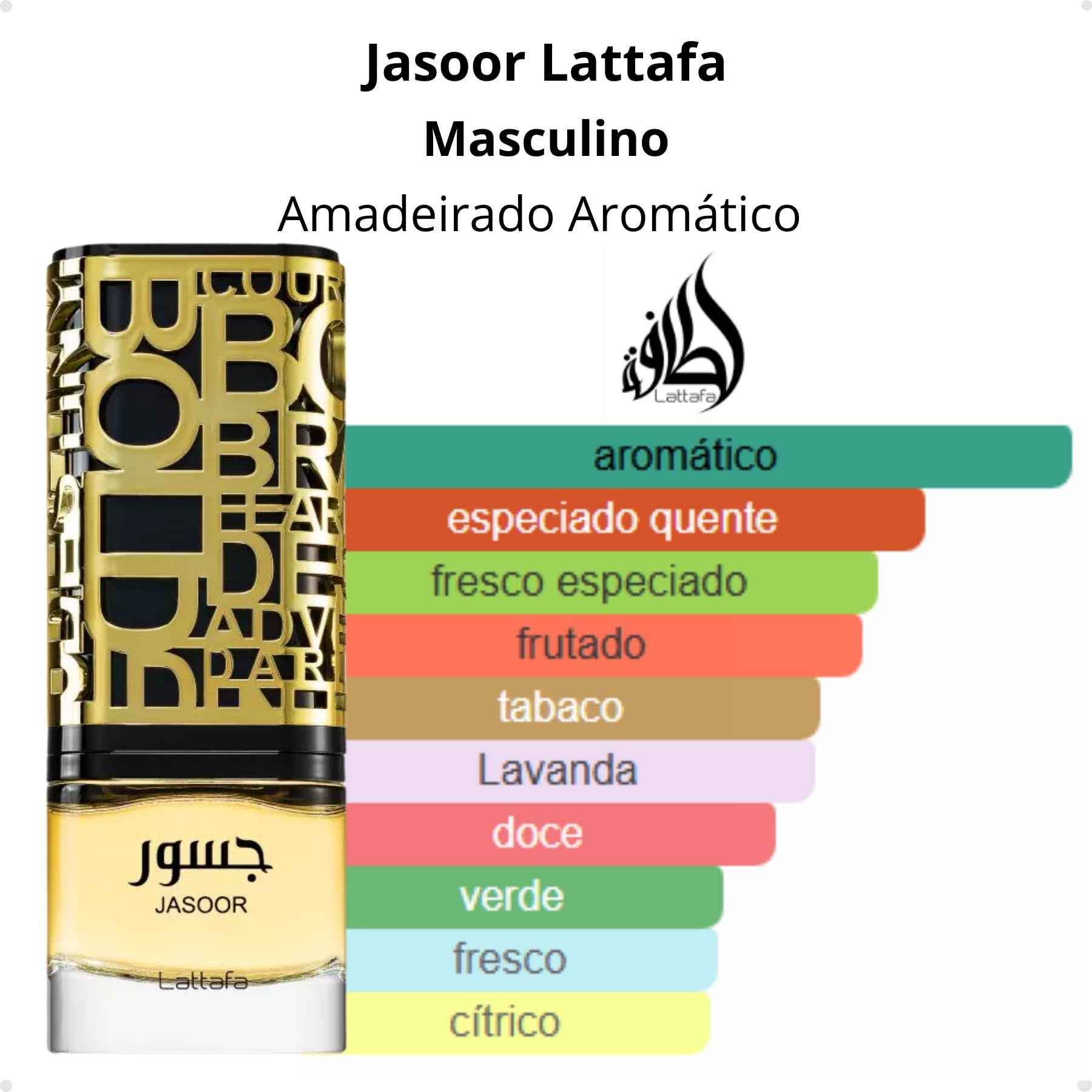 Perfume Arabe Jasoor Lattafa Masculino EDP 100ml - Brand Collection