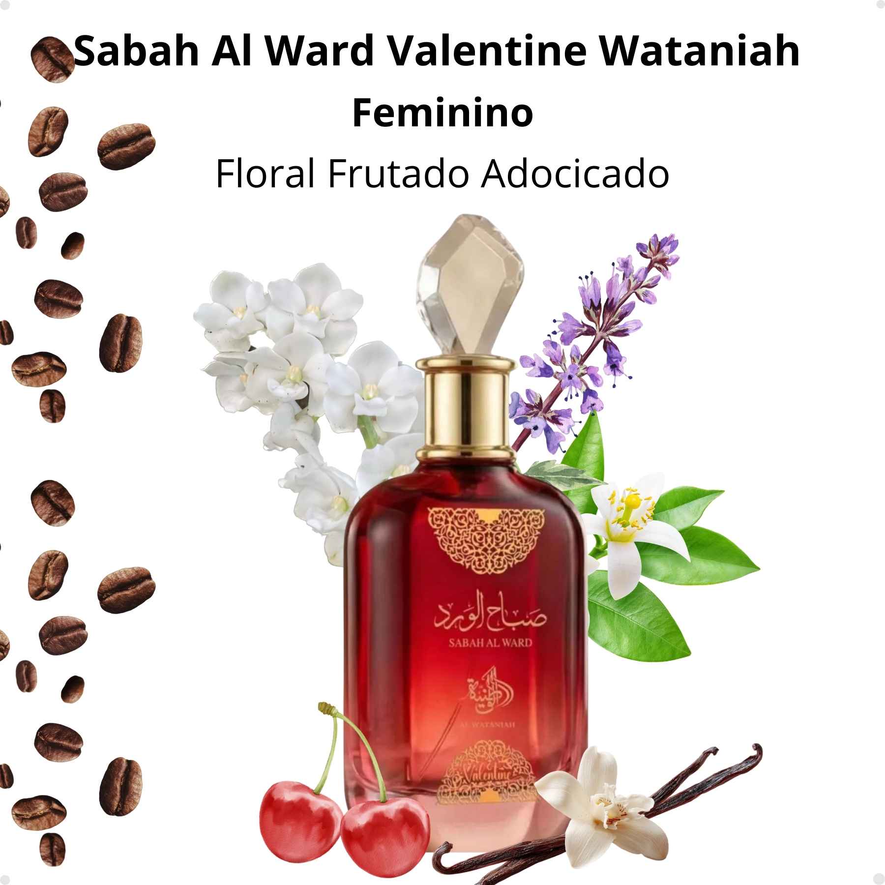 Perfume Arabe Sabah Al Ward Valentine Al Wataniah Feminino EDP