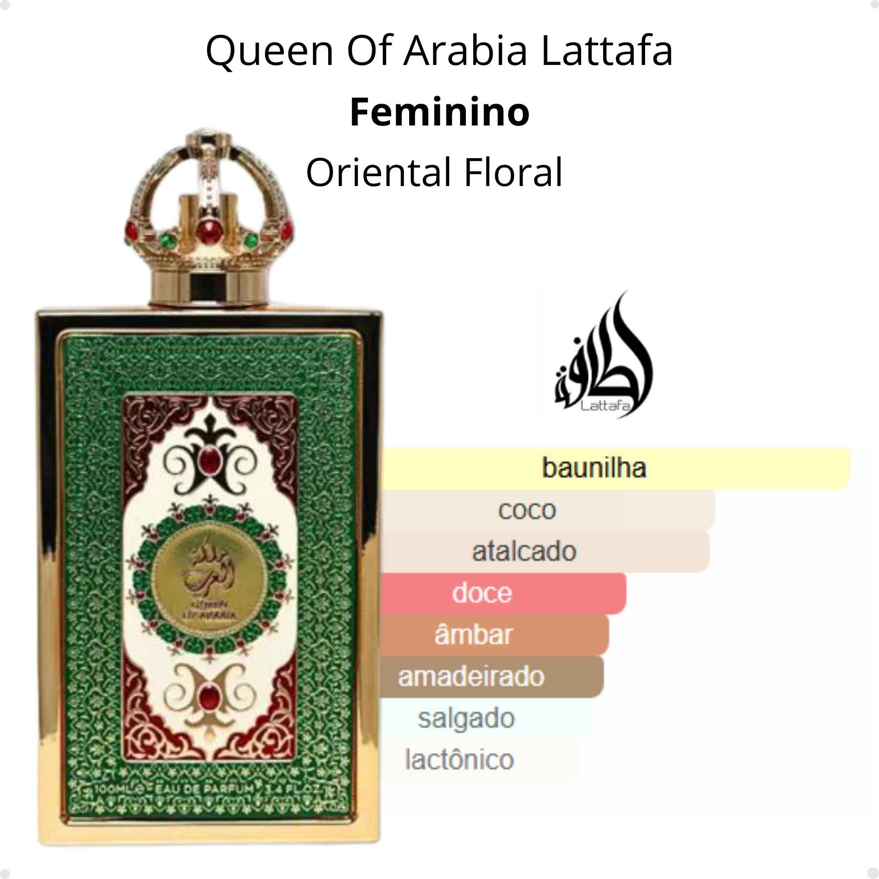 Perfume Arabe Lattafa Queen Of Arabia Feminino EDP 100ml - Brand