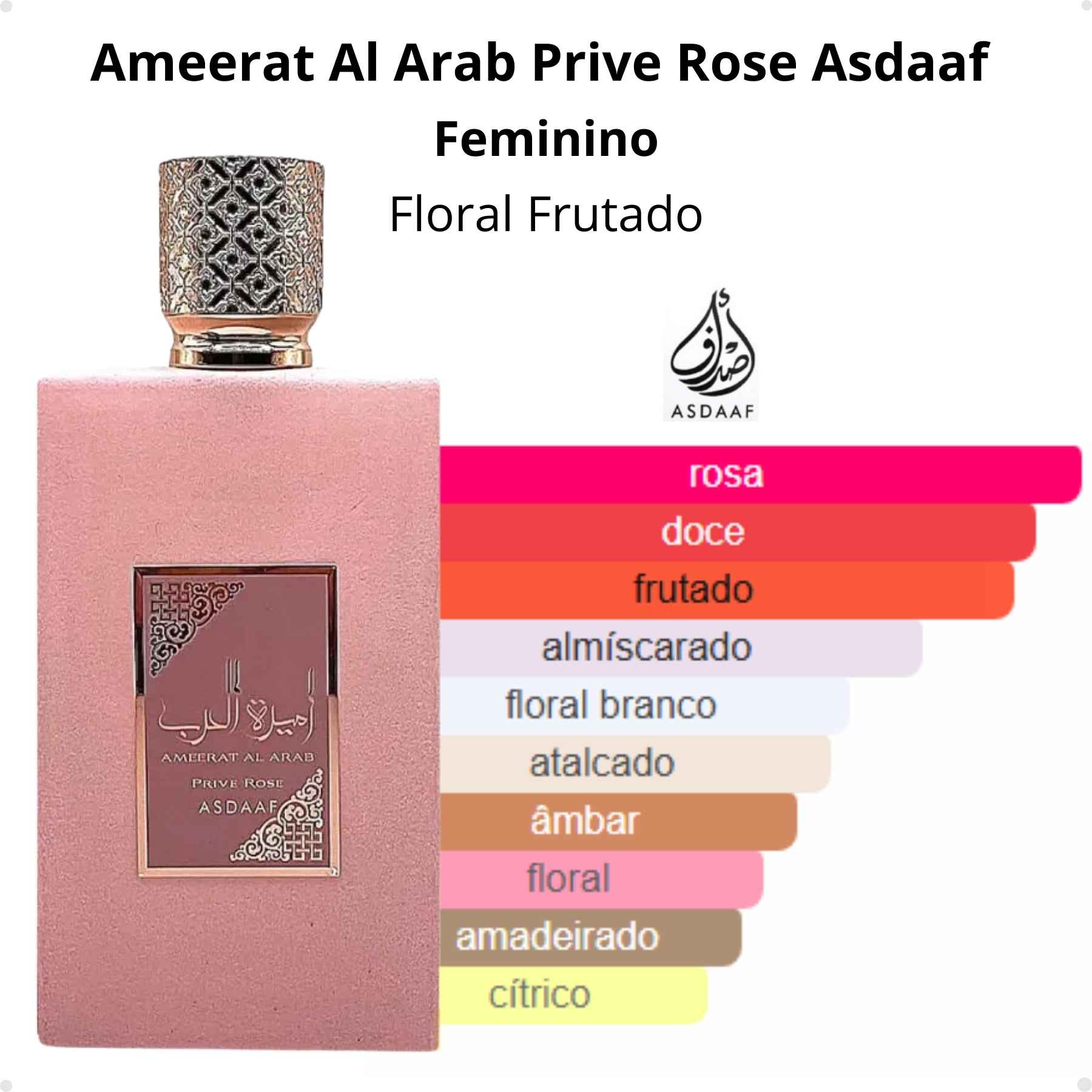 Perfume Arabe Ameerat Al Arab Prive Rose Asdaaf EDP 100ml Feminino