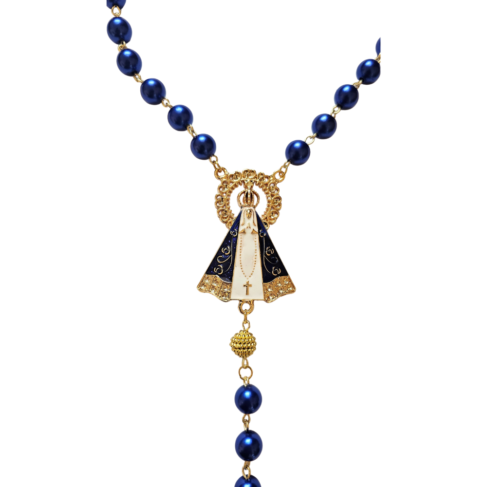 Terço de Nossa Senhora Aparecida Azul Original - Loja Jovens Católicos