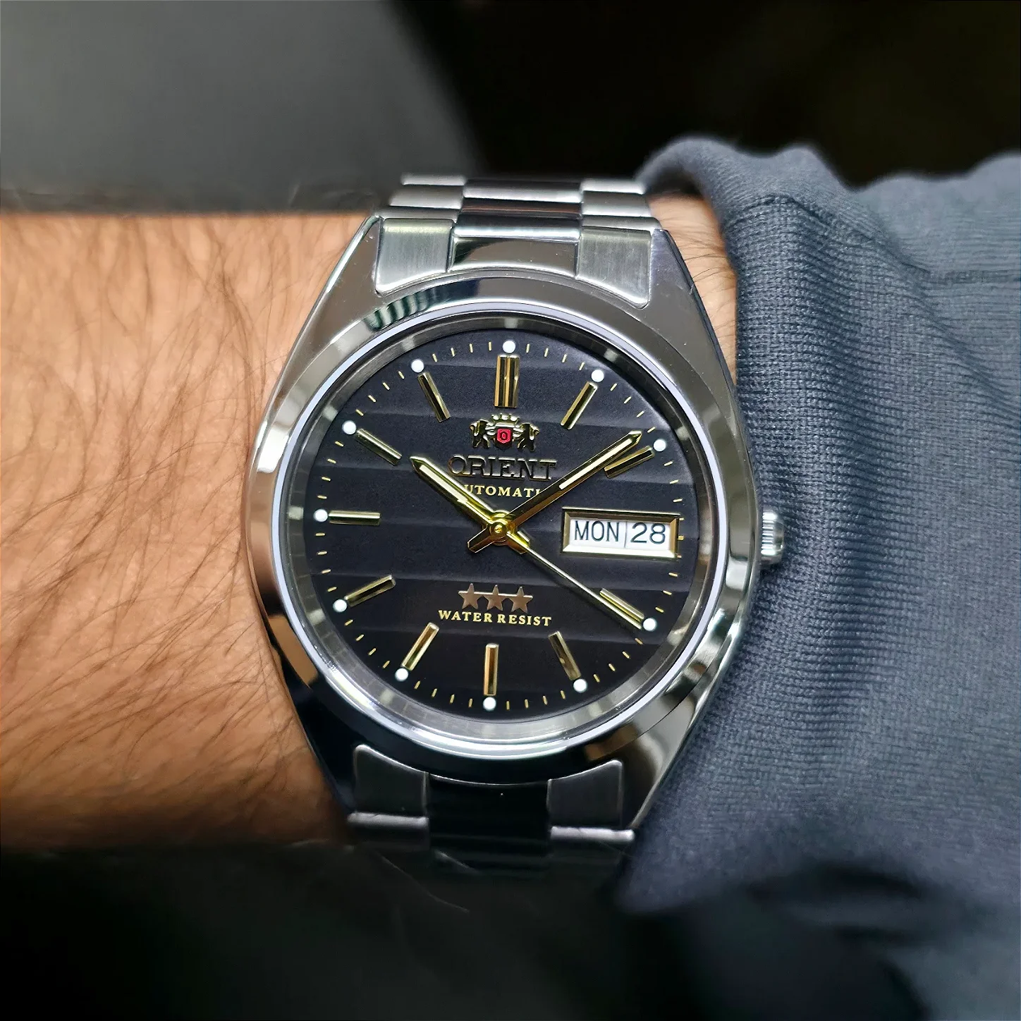 Relógio Orient 3 Estrelas 469WA3NH P1SX Preto - Relojoaria São