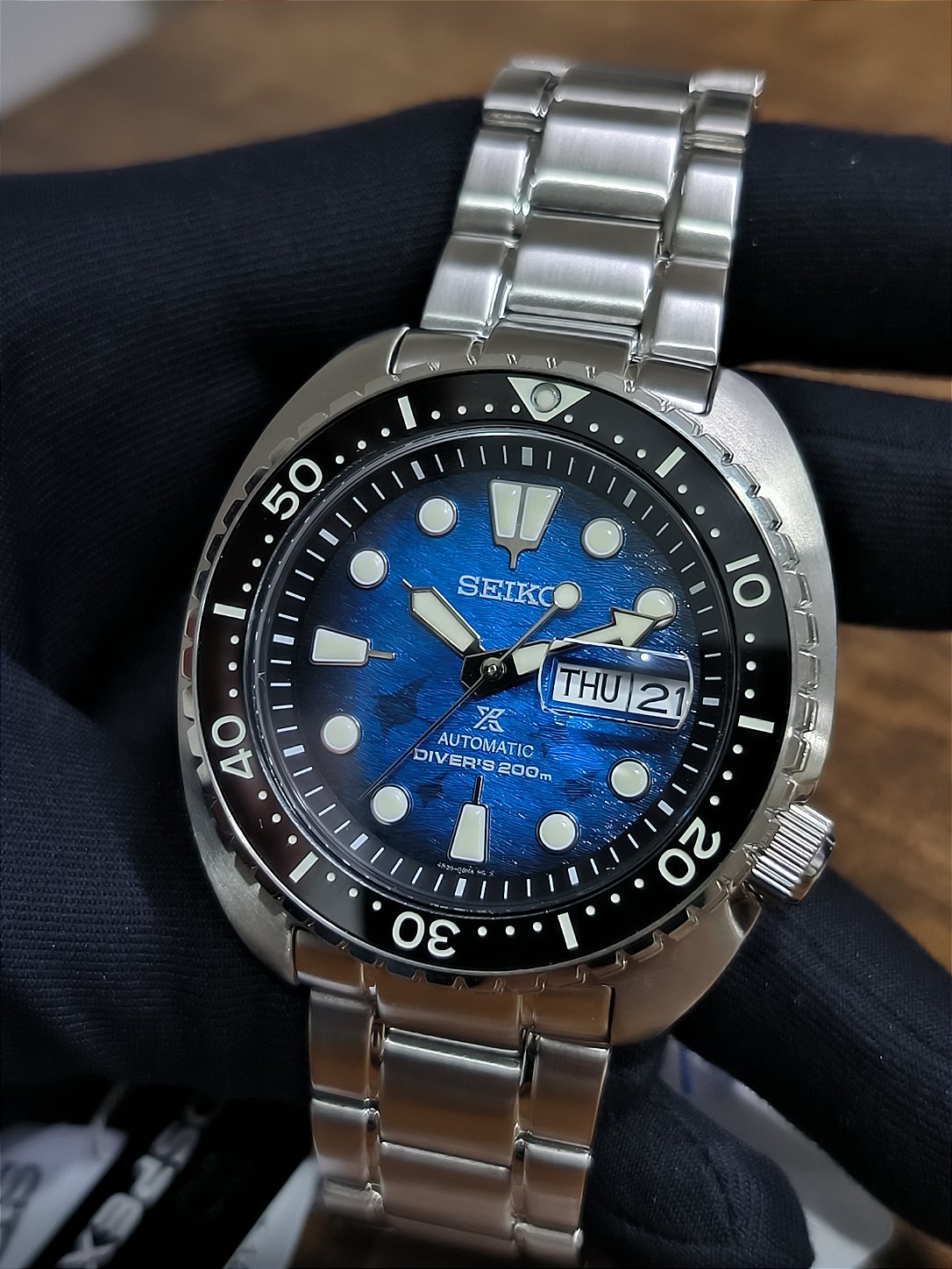 Relógio Seiko Prospex King Turtle SRPE39K1 Manta Ray Japonês 200m