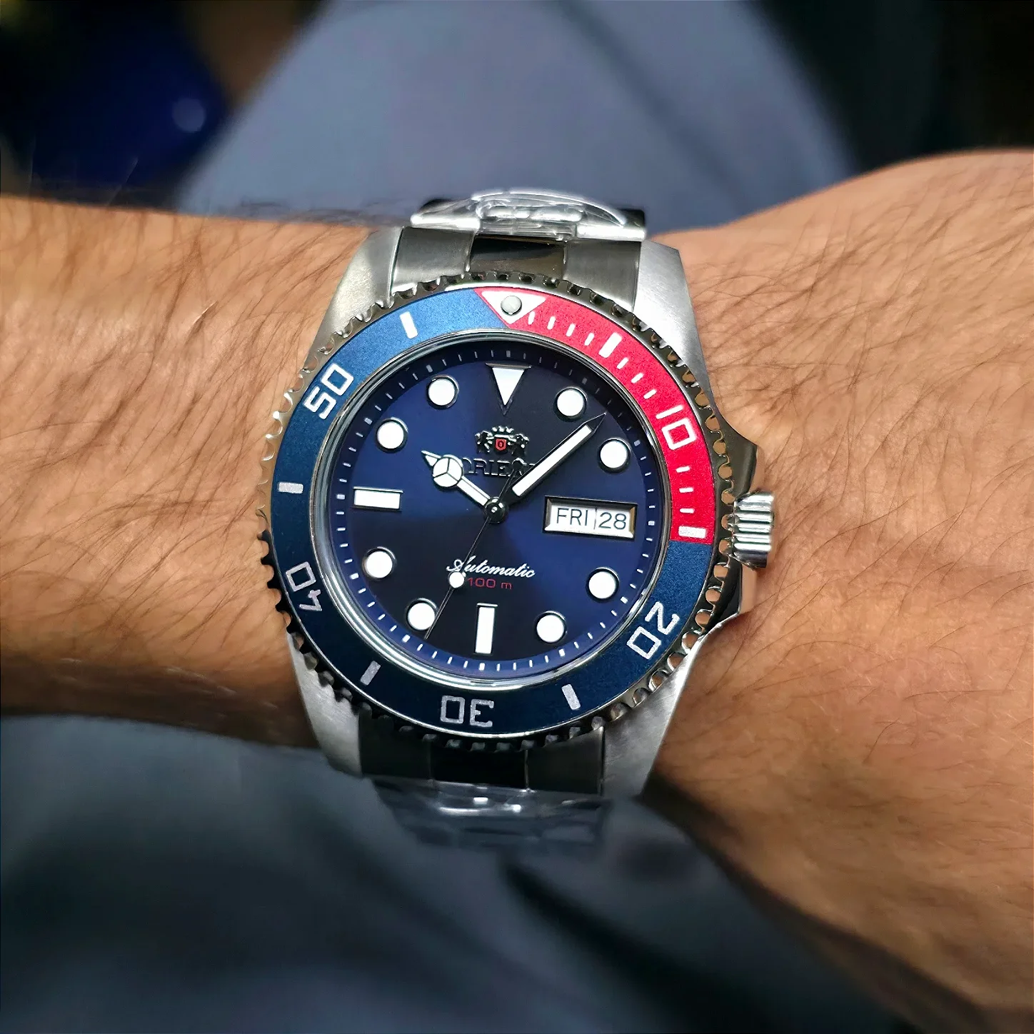 Relógio Orient Submariner F49SS026NH Pepsi Azul - Relojoaria São