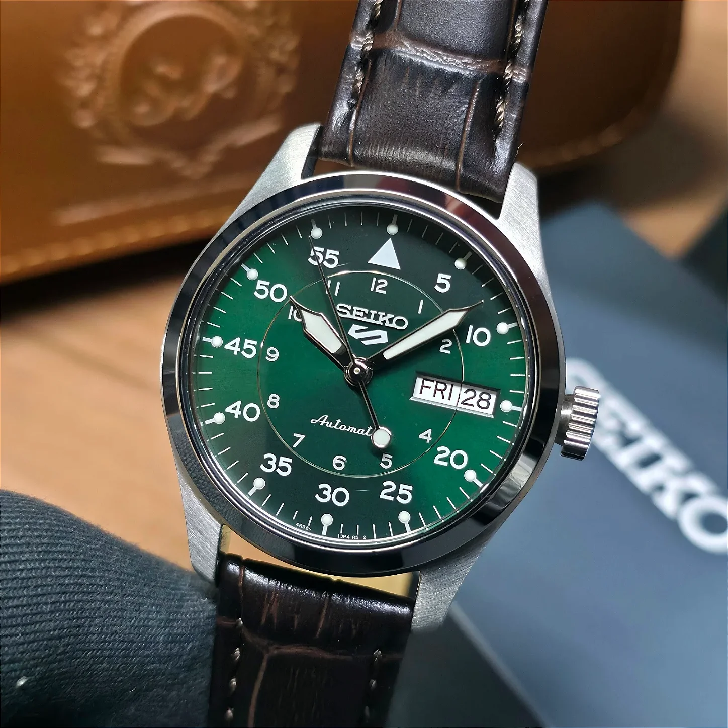 Relógio Seiko 5 Sports Reduced Flieger SRPJ89B1 Verde - Relojoaria