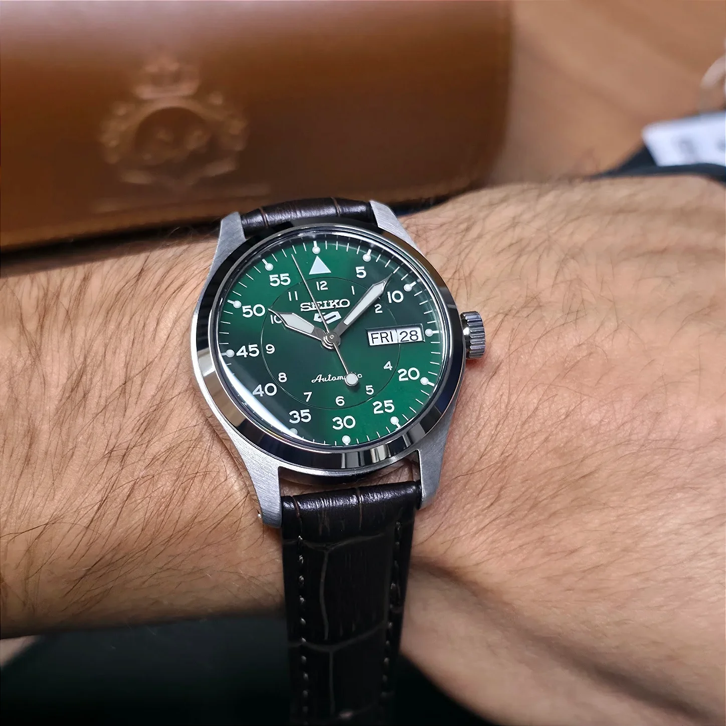 Relógio Seiko 5 Sports Reduced Flieger SRPJ89B1 Verde - Relojoaria