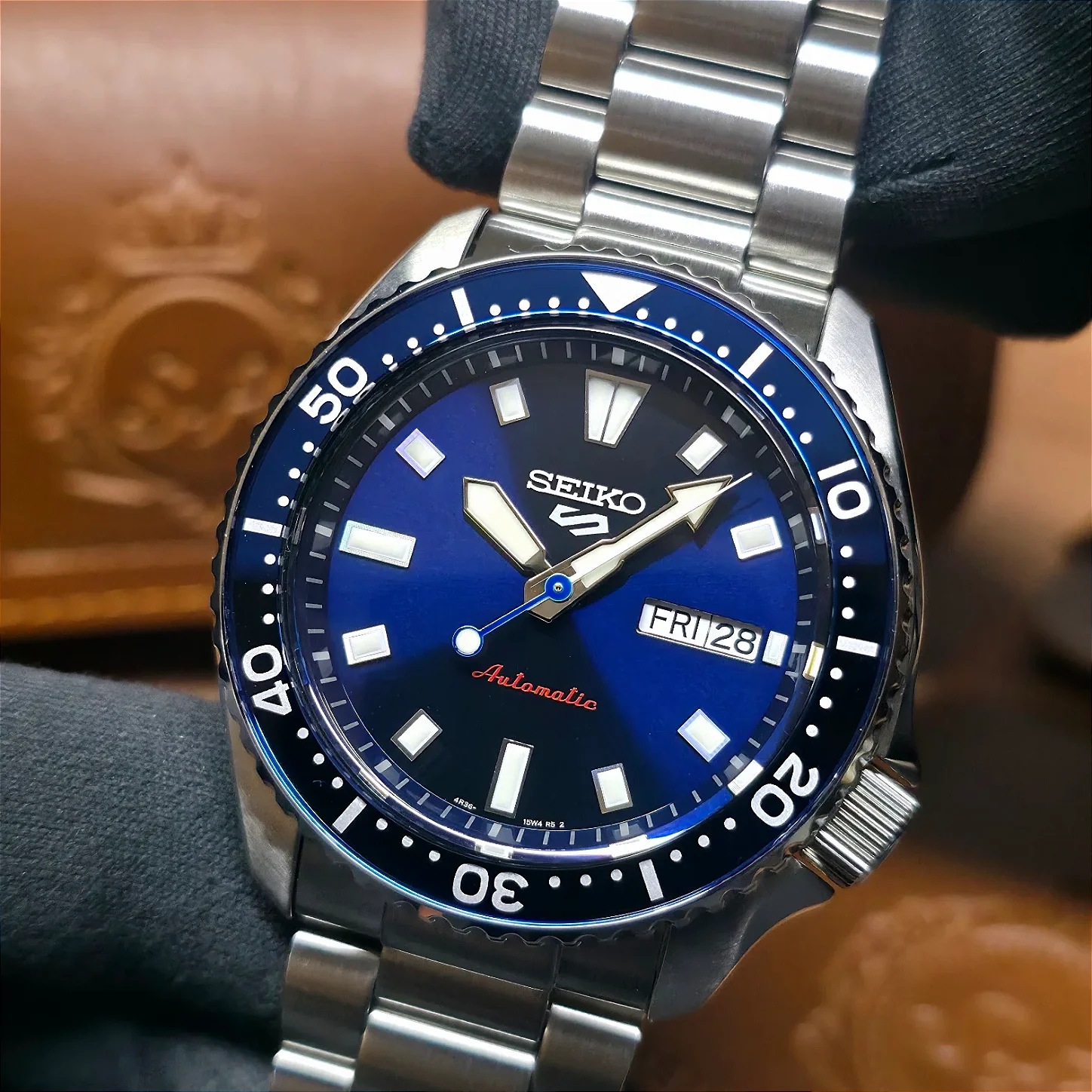 Relógio Seiko 5 Sports SRPL83B1 SKX Redux Azul - Relojoaria São