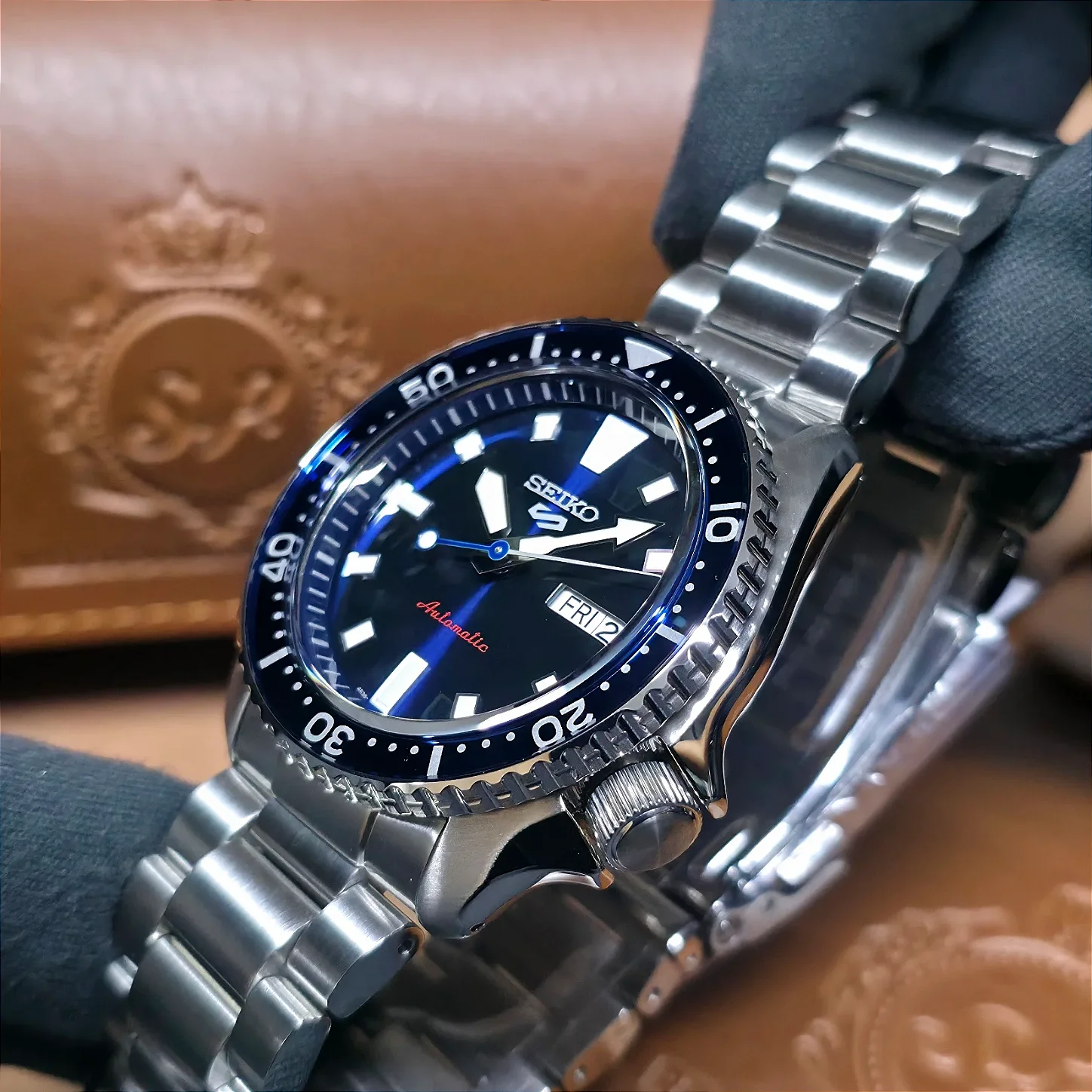 Relógio Seiko 5 Sports SRPL83B1 SKX Redux Azul - Relojoaria São