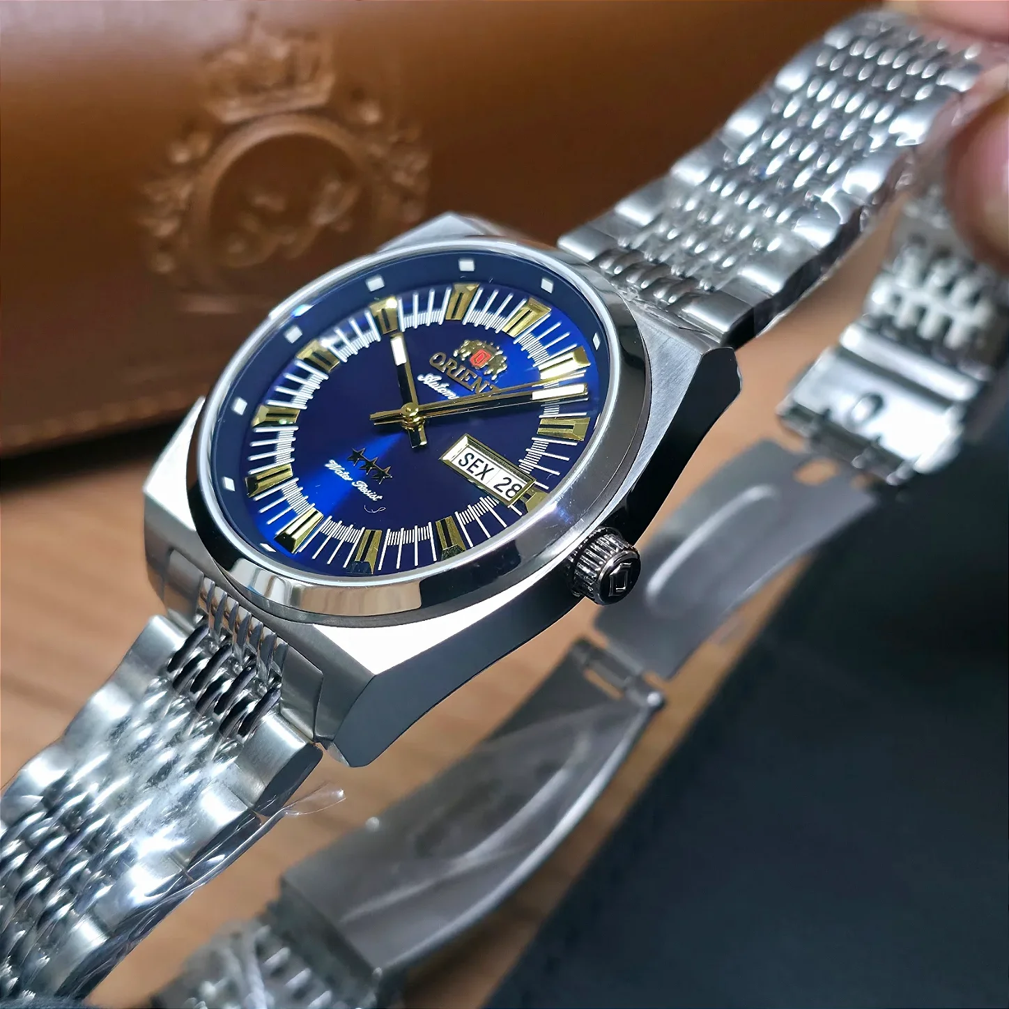 Relógio Orient 3 Estrelas Heritage YN6SS018 D1SX Azul - Relojoaria
