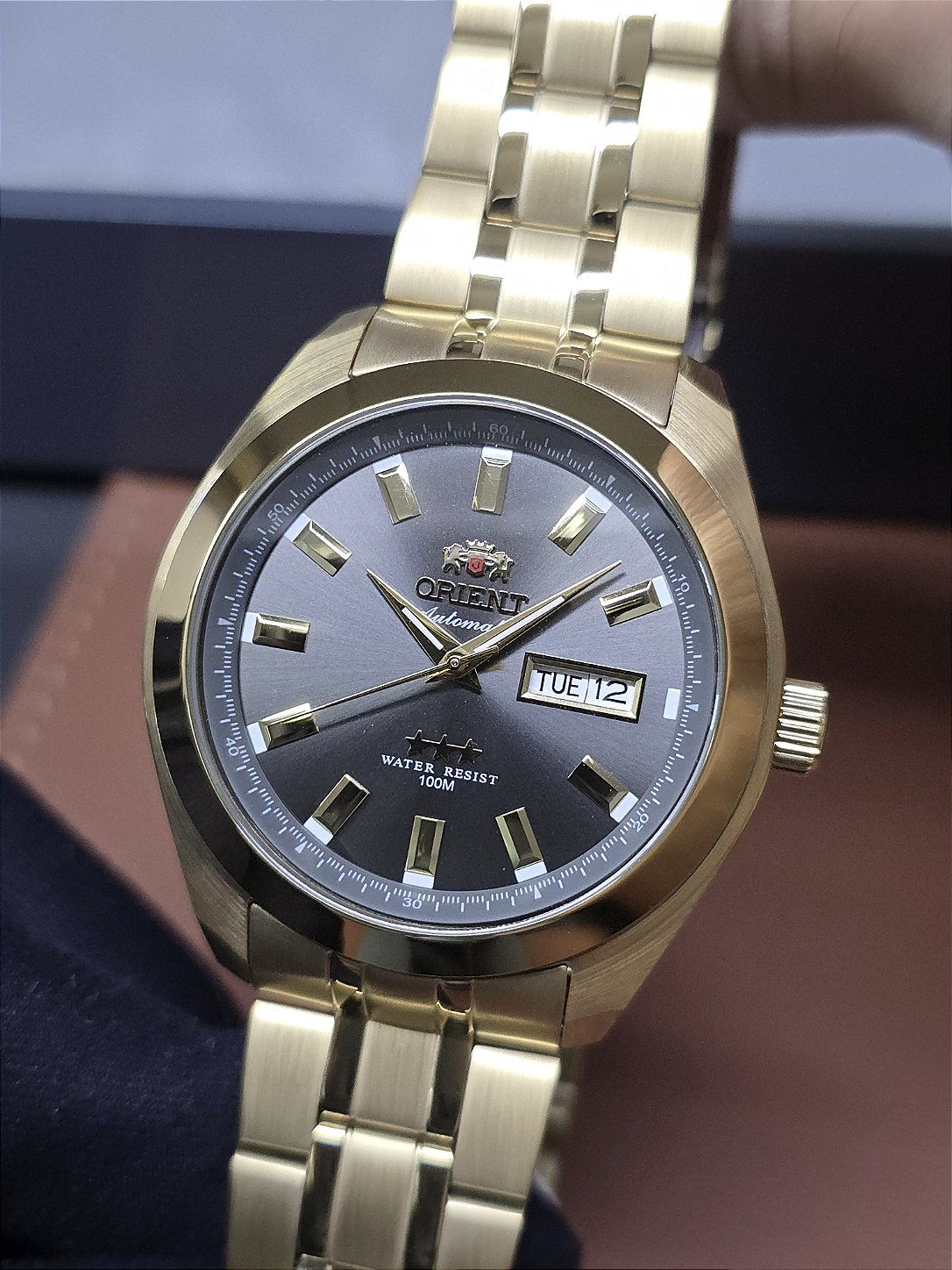 Relógio Orient 3 Estrelas Automático Dourado 469GP076NH G1KX