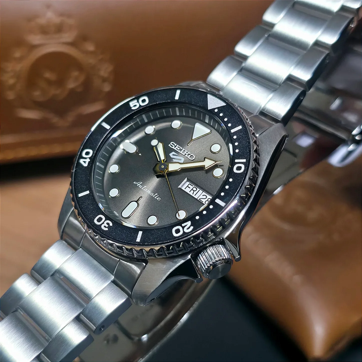 Relógio Seiko 5 Sports Reduced SRPL79B1 Stonewash Cinza
