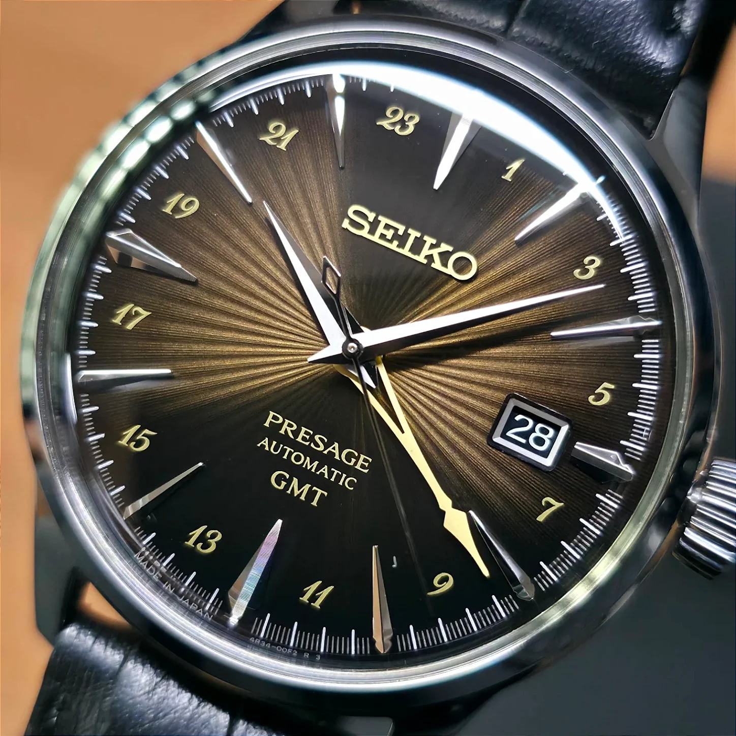 Relógio Seiko Presage Cocktail Time GMT SSK039J1 Rusty Nail