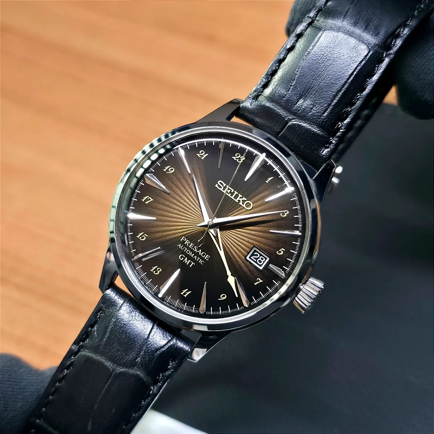 Relógio Seiko Presage Cocktail Time GMT SSK039J1 Rusty Nail