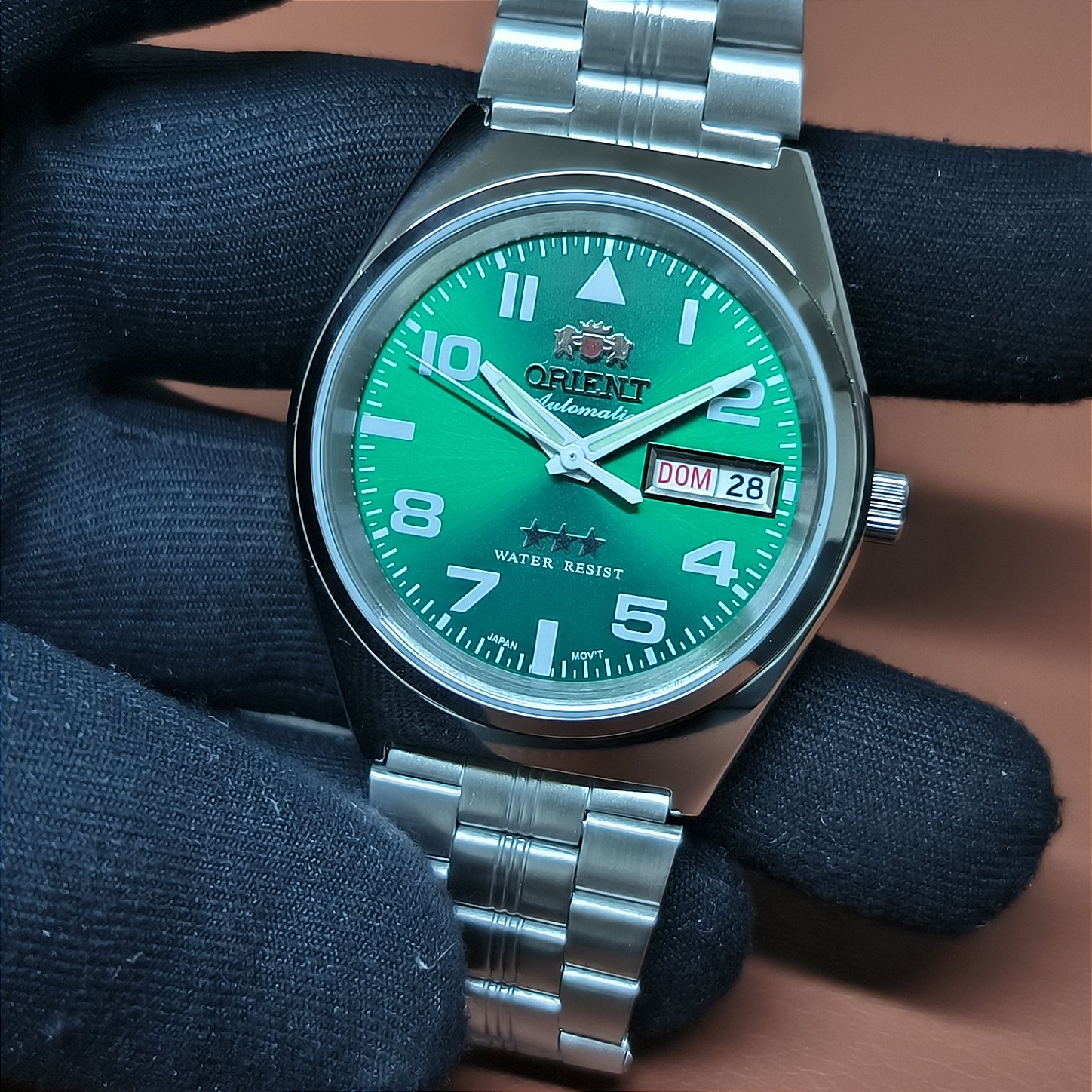 Relógio Orient 3 Estrelas 469SS083NH E2SX Verde - Relojoaria São
