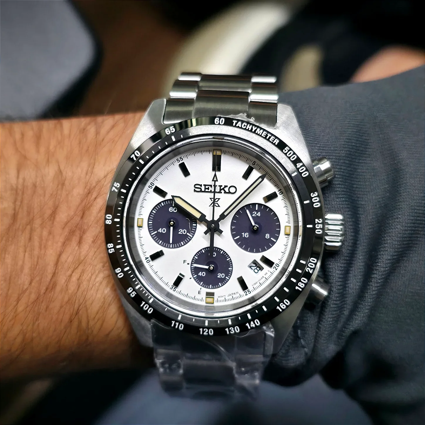 Seiko Prospex Speedtimer Solar Panda SSC961 Cronógrafo Safira 39mm