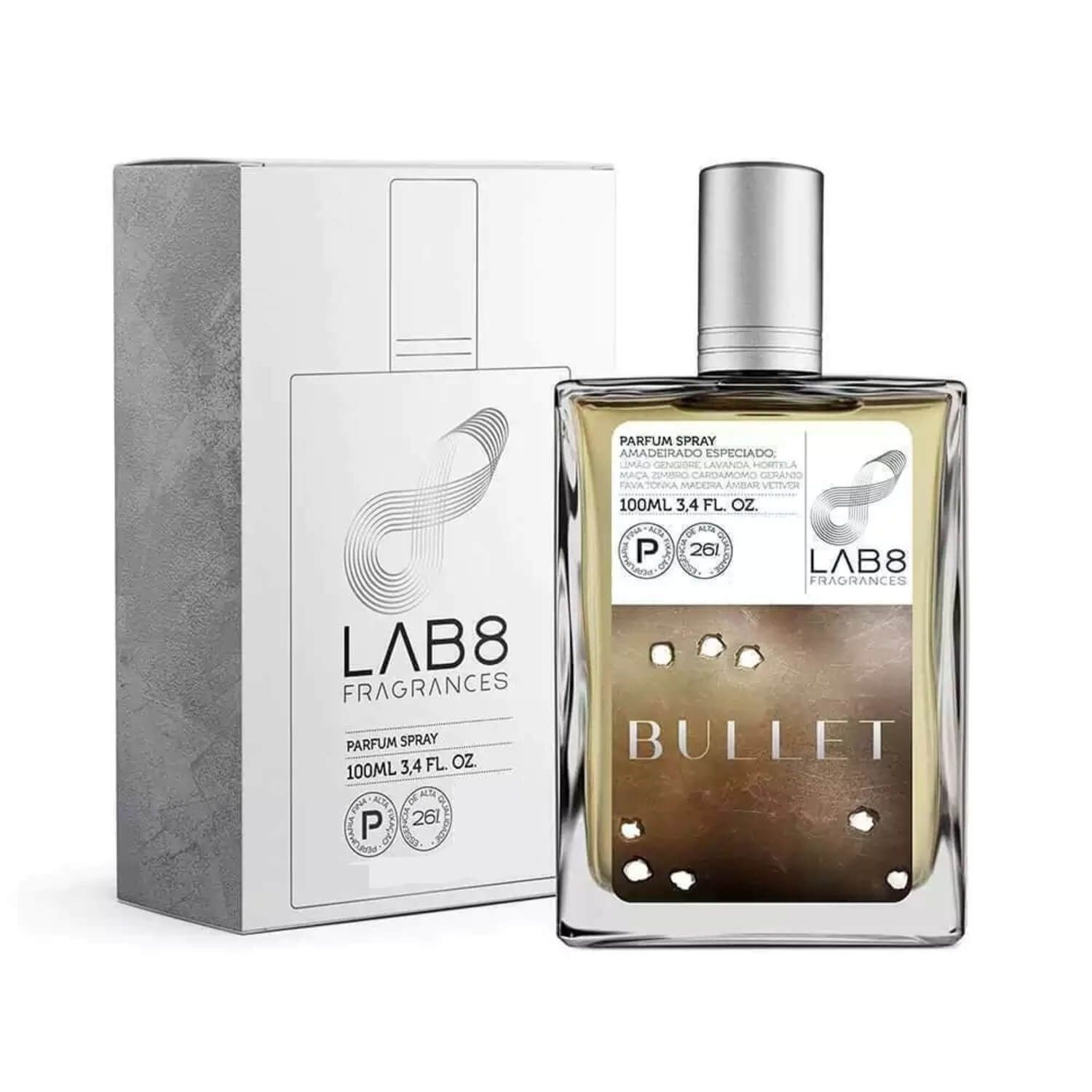 Perfume Masculino Lab 8 Bullet 100ml Parfum 26% Essência LAB8 - Blouse Arts