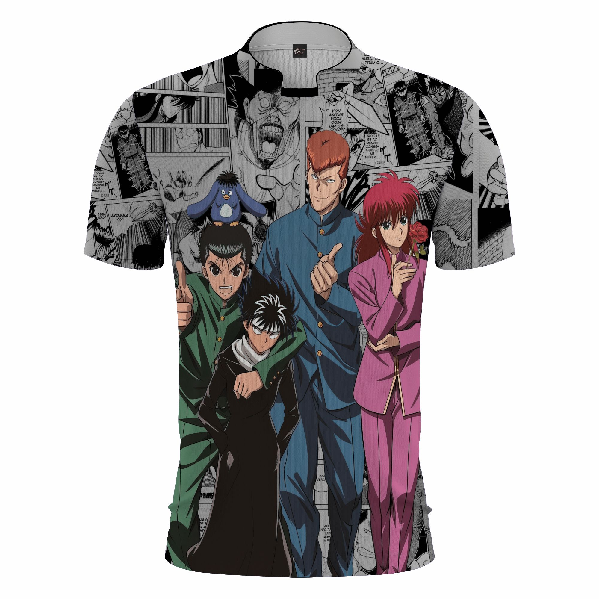 Camisa Geek Anime Yu Yu Hakusho Yusuke Kurama Kuwabara Gk14