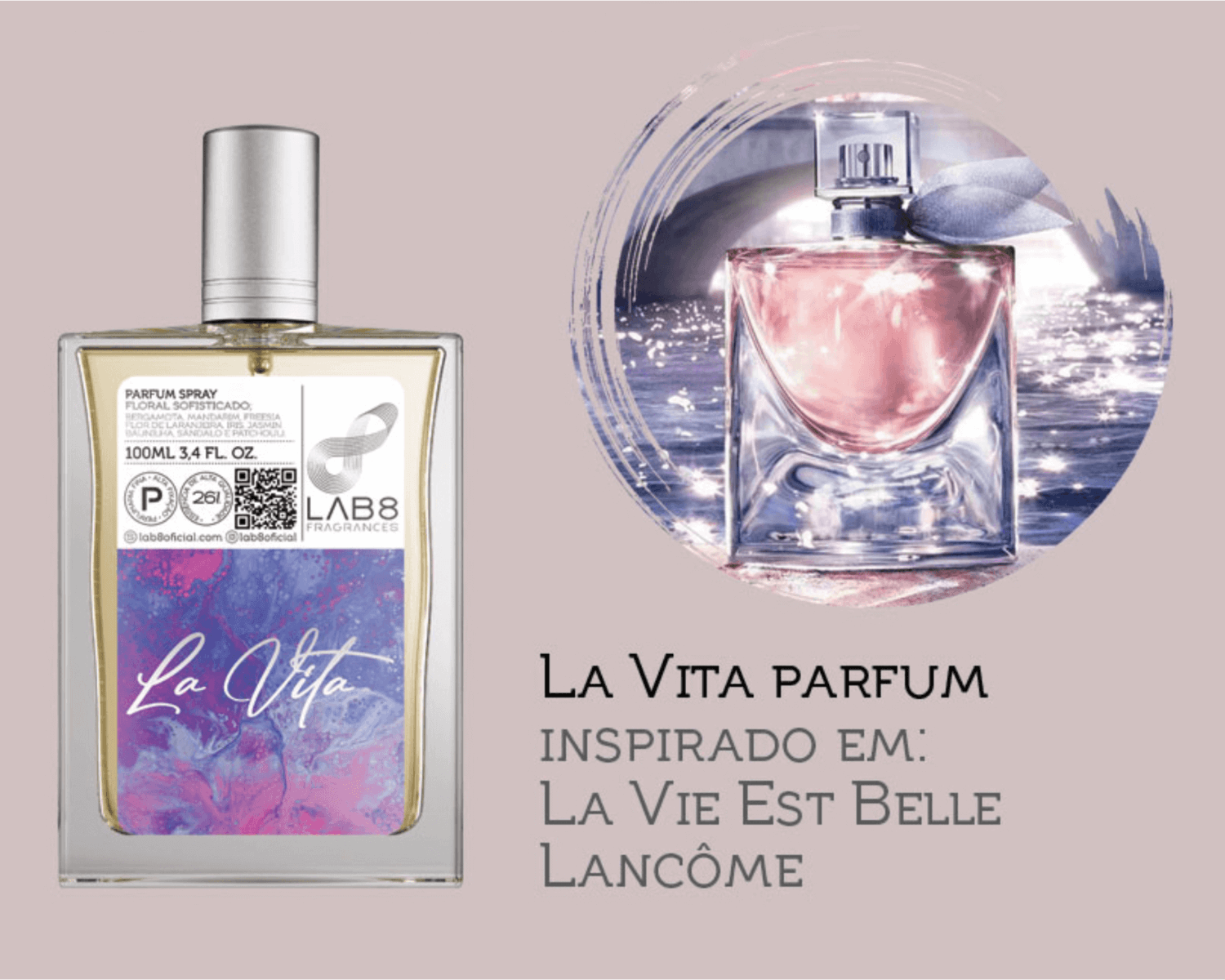 Perfume Feminino Lab 8 La Vita 100ml Parfum Lab8 Floral - Blouse Arts