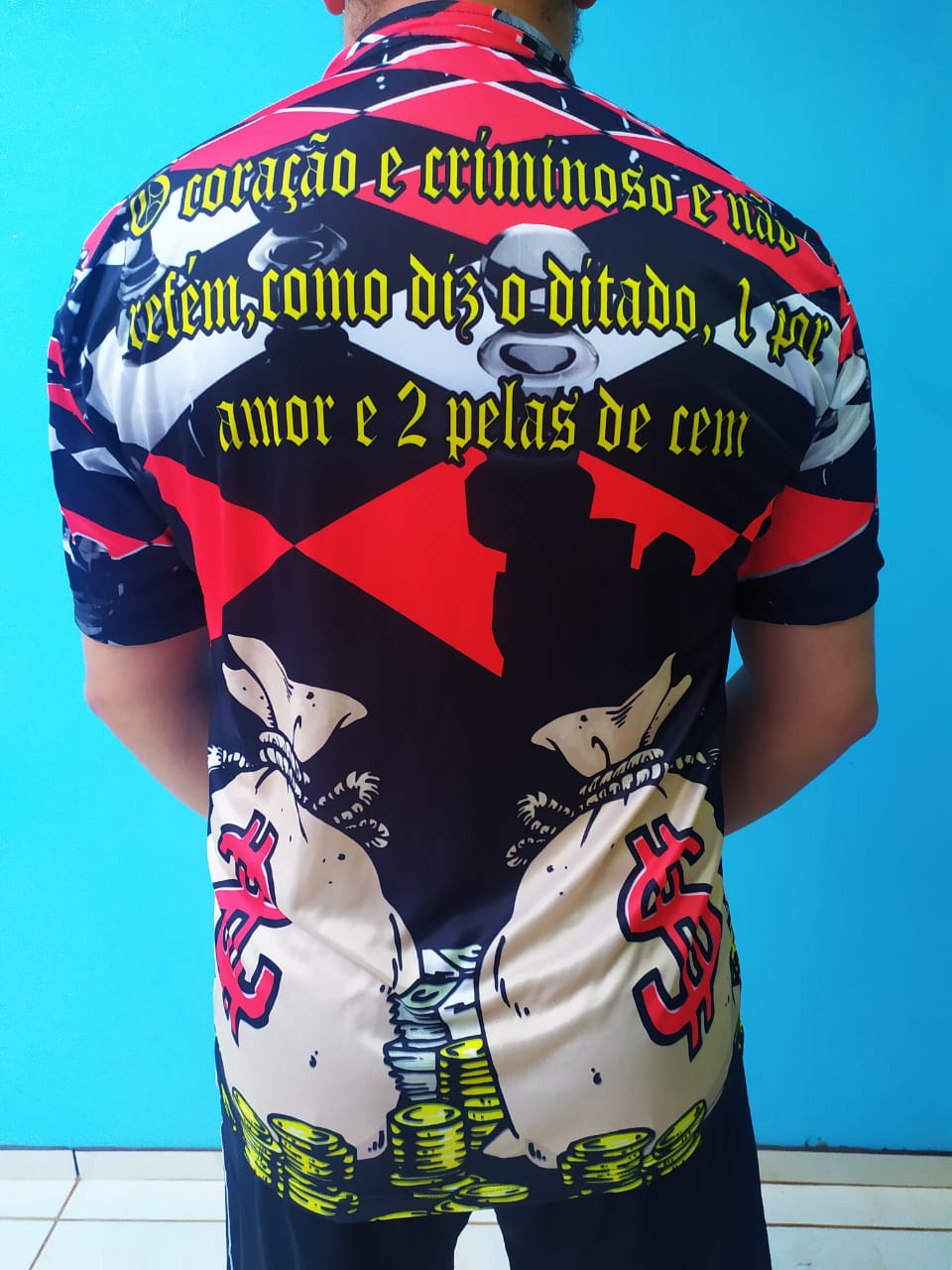 Camisa De Quebrada QB31 Arlequina Xadrez Vermelho Preto - Blouse Arts
