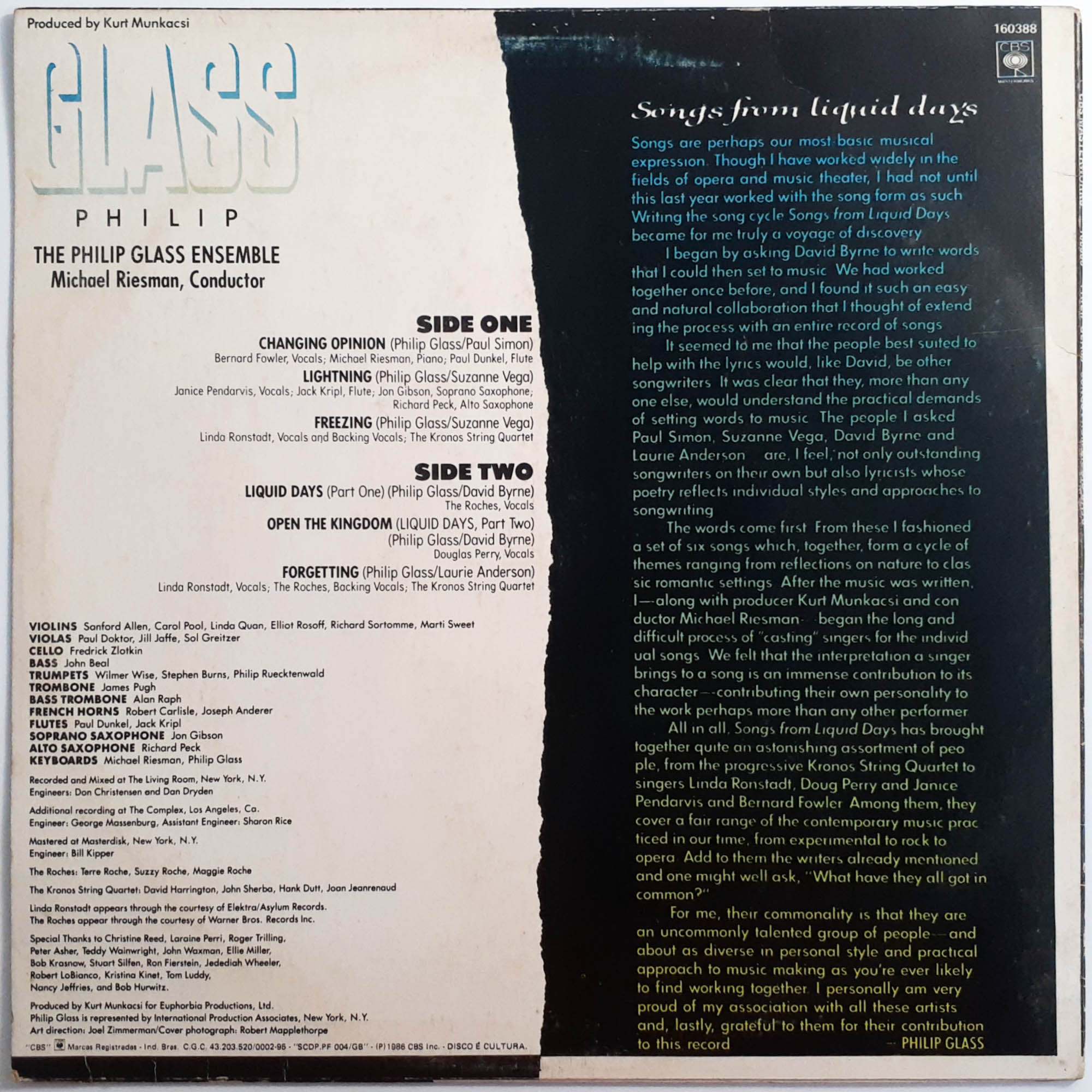 Photo inspiration: Picture Idea: Lp Philip Glass Songs From Liquid Days Vinil Encarte Hm