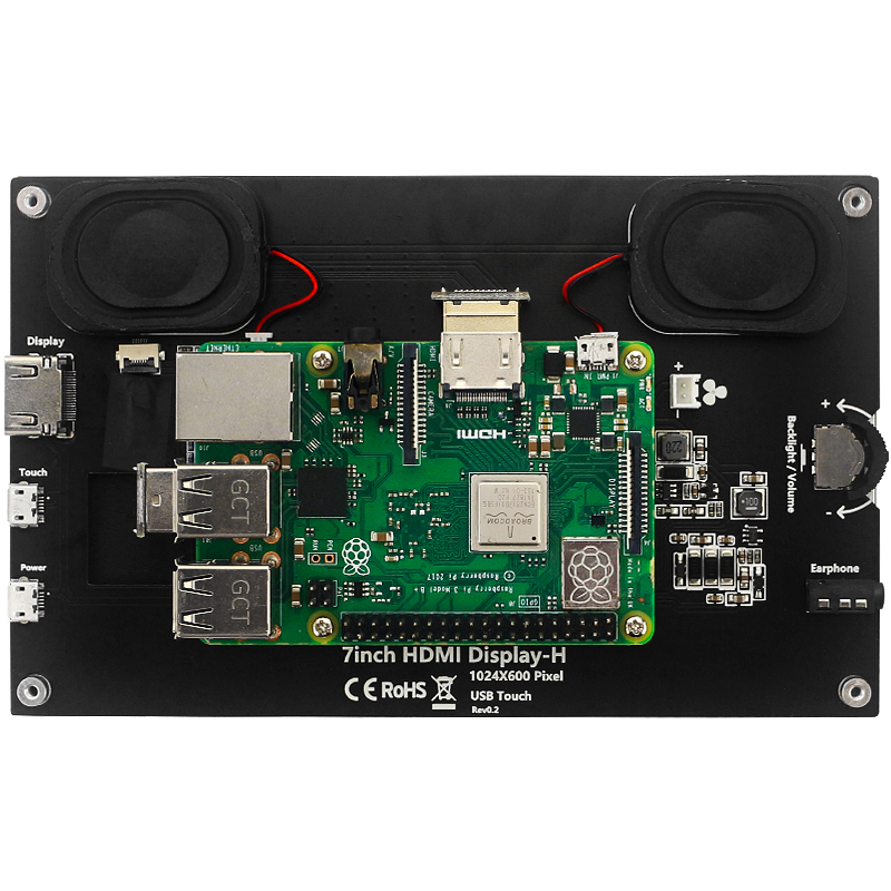 Tela Touch IPS 7” 1024x600 HDMI para Raspberry Pi 5/4B/3B+, Orange Pi 5 ...